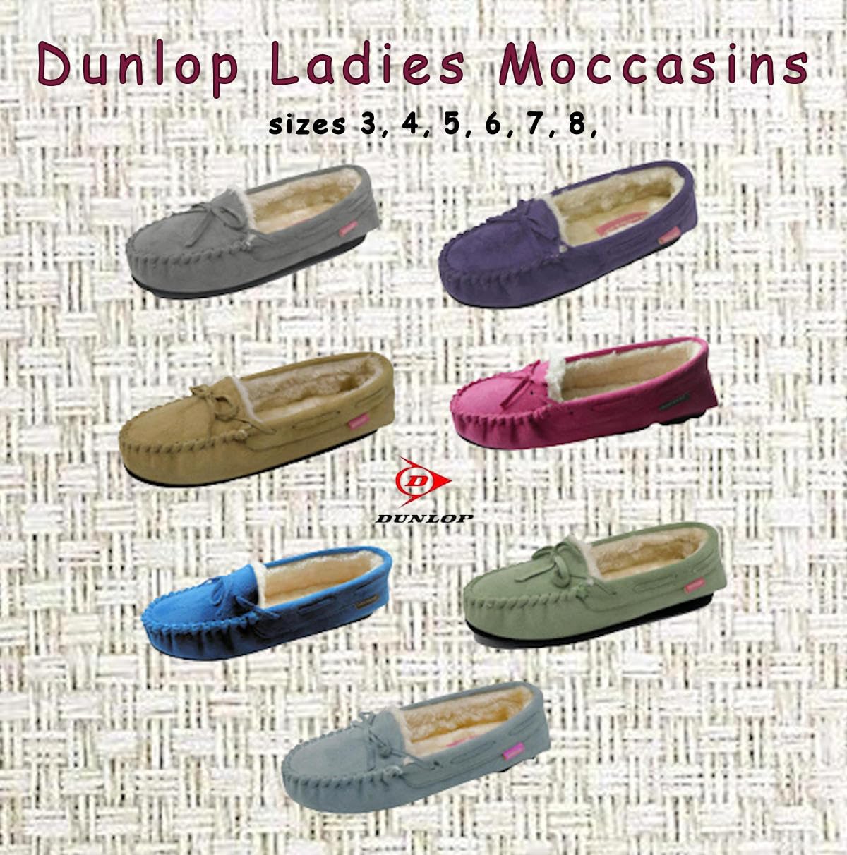 DUNLOP LS152 BETH Women's Moccasin Slippers - Grey Comfort House Shoes for Women UK Sizes 3-8 (Medium Width) | Cozy Indoor/Outdoor Wear for Relaxation & Lounge