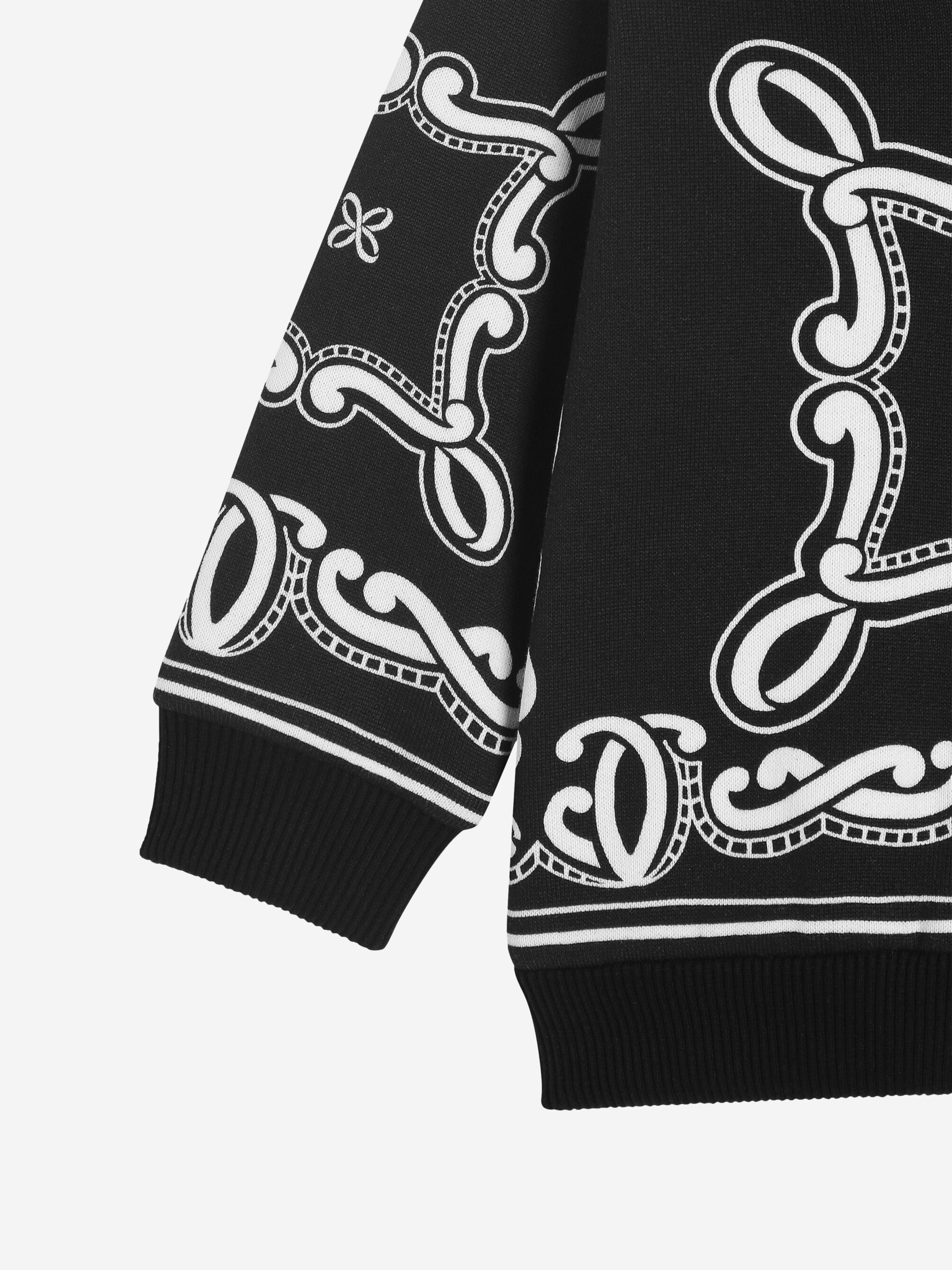 Baby Boys Bandana Print Zip Up Hoodie - Black | Soft & Stylish Pullover for Toddlers | Perfect for Playdates, Outings & Casual Wear