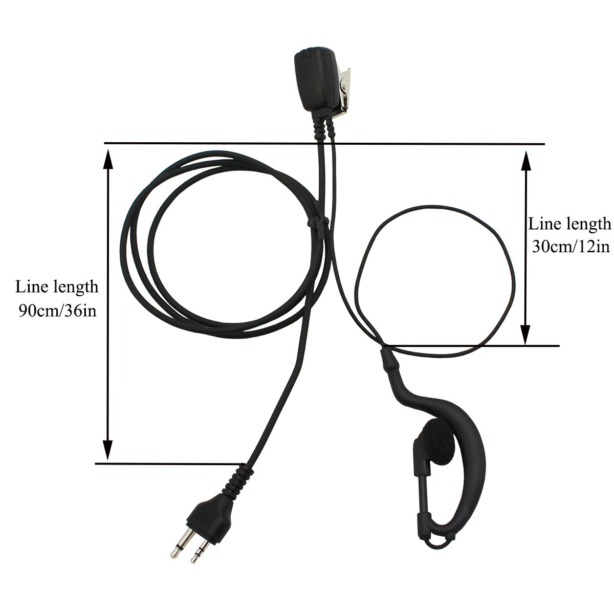 10 Pack Two-Way Radio Earpiece Headset with PTT Microphone - Compatible with Midland GMRS/FRS Radios for Construction, Security, and Outdoor Activities
