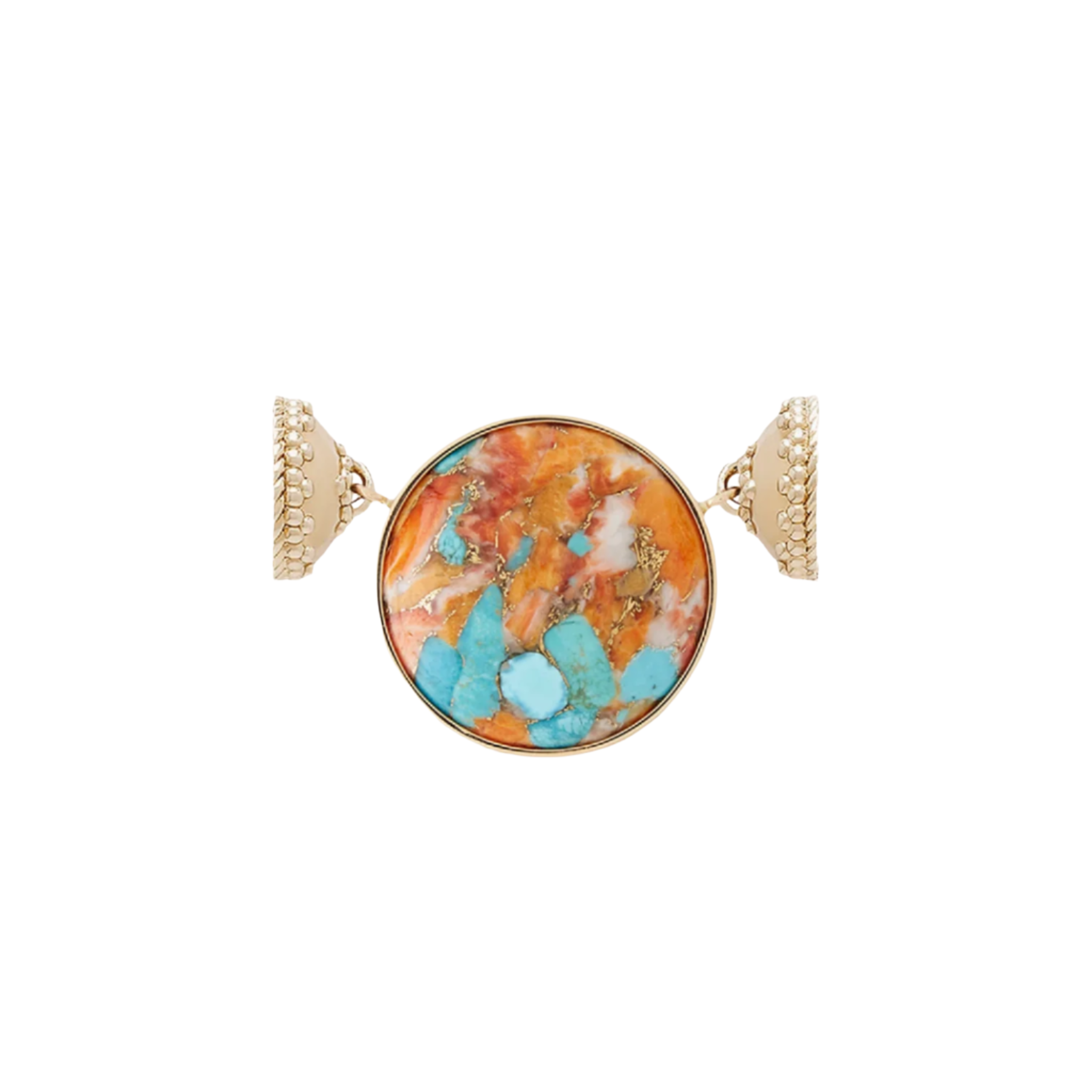 Clara Williams Turquoise & Orange Shell Composite Circle Centerpiece - Elegant Home Decor for Dining Table, Wedding, and Party Decorations