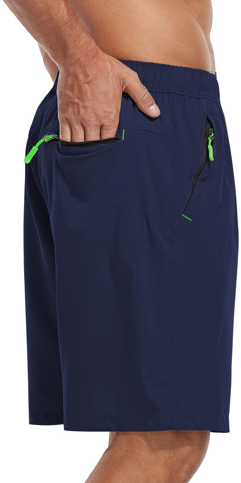 SPOSULEI Men's Quick-Dry Hiking Shorts - Water Resistant Lightweight Athletic Shorts with Zipper Pockets for Outdoor Running, Camping & Travel