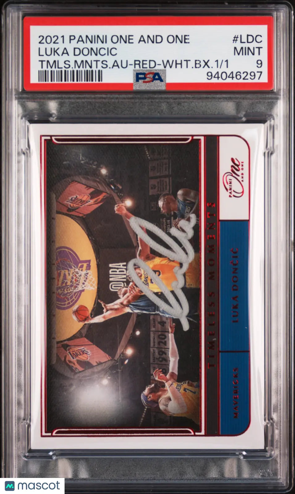 2021 Panini One & One Luka Doncic Timeless Moments White Box Red Auto PSA 9 1/1 - Rare Basketball Trading Card for Collectors & Investors - Perfect for Display, Gifts, and Sports Memorabilia Collections