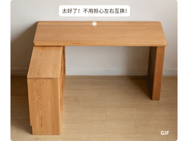 Solid Oak Wood Corner Desk for Home Office - Compact & Stylish Workspace Solution for Small Spaces, Apartments & Dorm Rooms