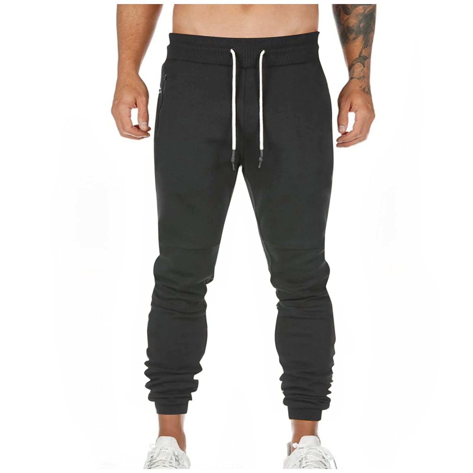 Men's Slim Fit Brown Cargo Sweatpants - Tall & Comfortable for Outdoor Activities, Hiking, and Casual Wear