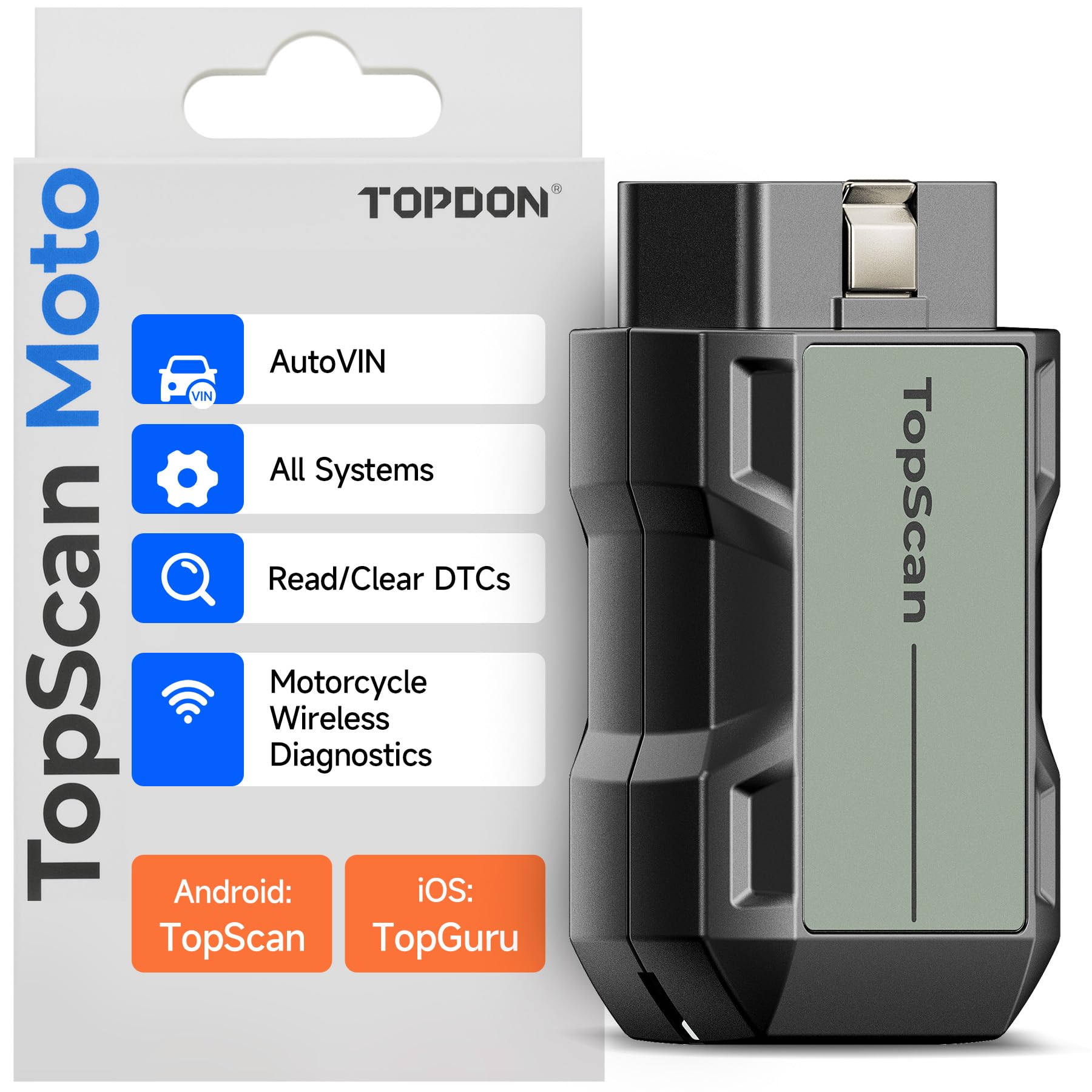 TOPDON TopScan Moto Motorcycle Scanner - Harley, Ducati, BMW Diagnostic Tool for Bike Maintenance