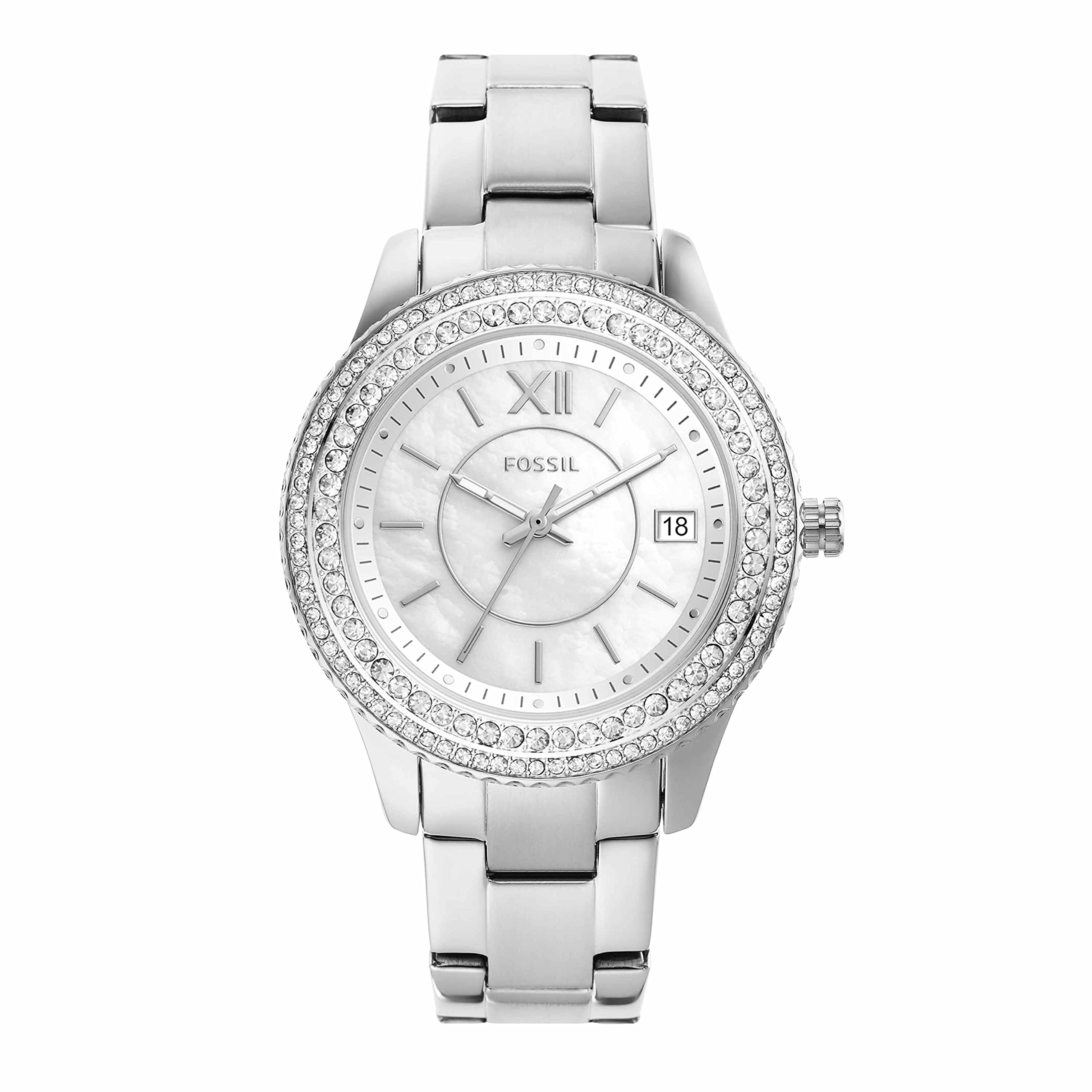 Fossil Stella Women's Watch - Elegant Stainless Steel or Leather Band with Crystal Accents | Perfect for Office, Party & Everyday Wear
