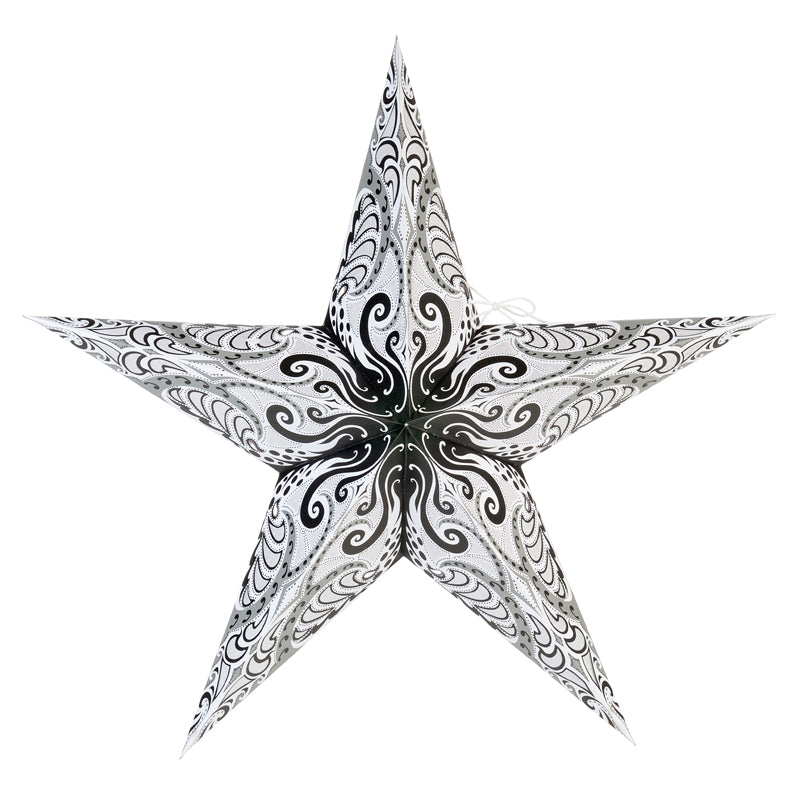 24-Pack White Splash Paper Star Lanterns - Elegant Hanging Decor for Weddings, Parties & Home - Perfect for Indoor/Outdoor Celebrations & Boho-Themed Events