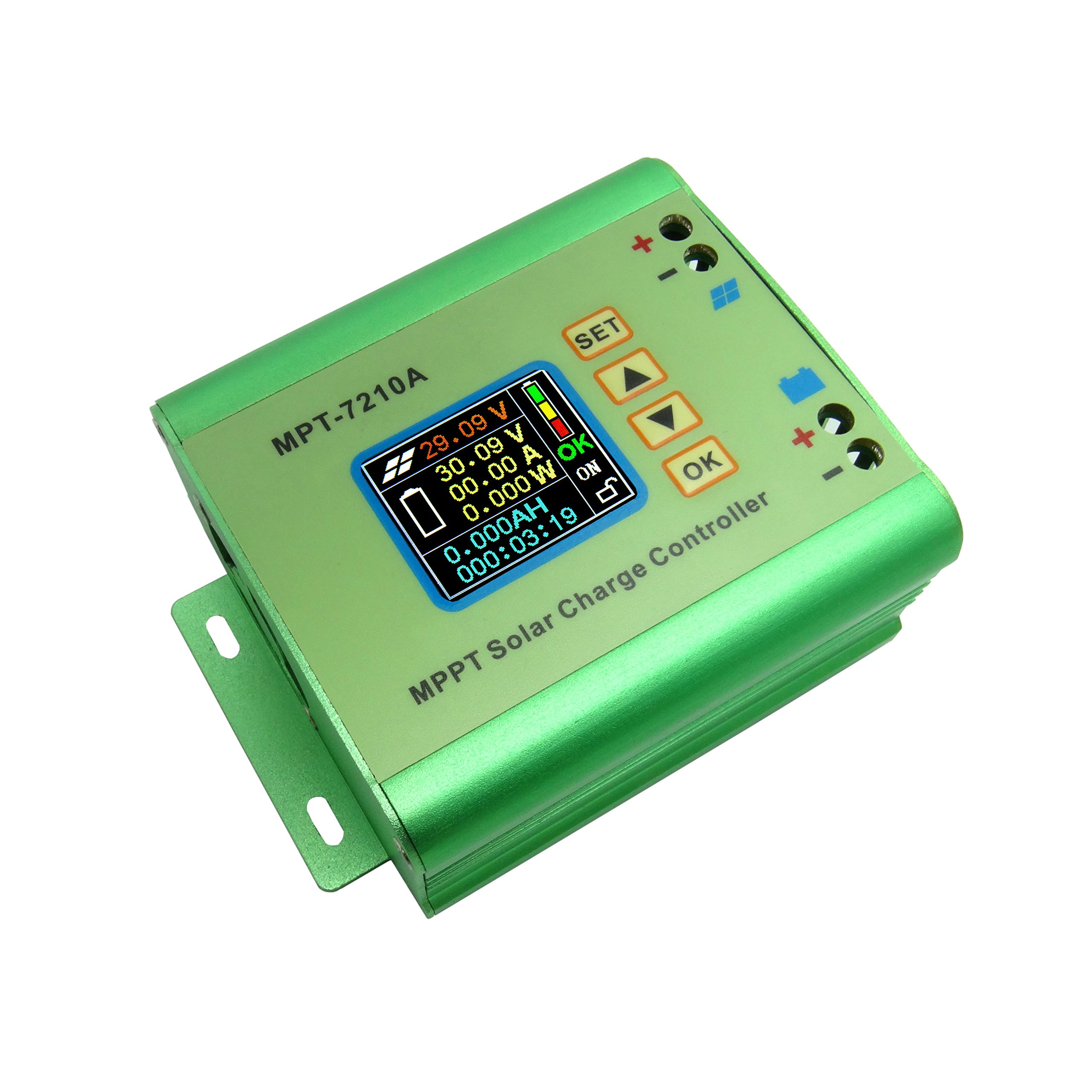 MPT-7210A 12V/24V 36V 48V 60V Solar Charge Controller for Street Lights & Home Power Systems - Perfect for Off-Grid Solar Panel Charging, RV, Boat & Outdoor Use