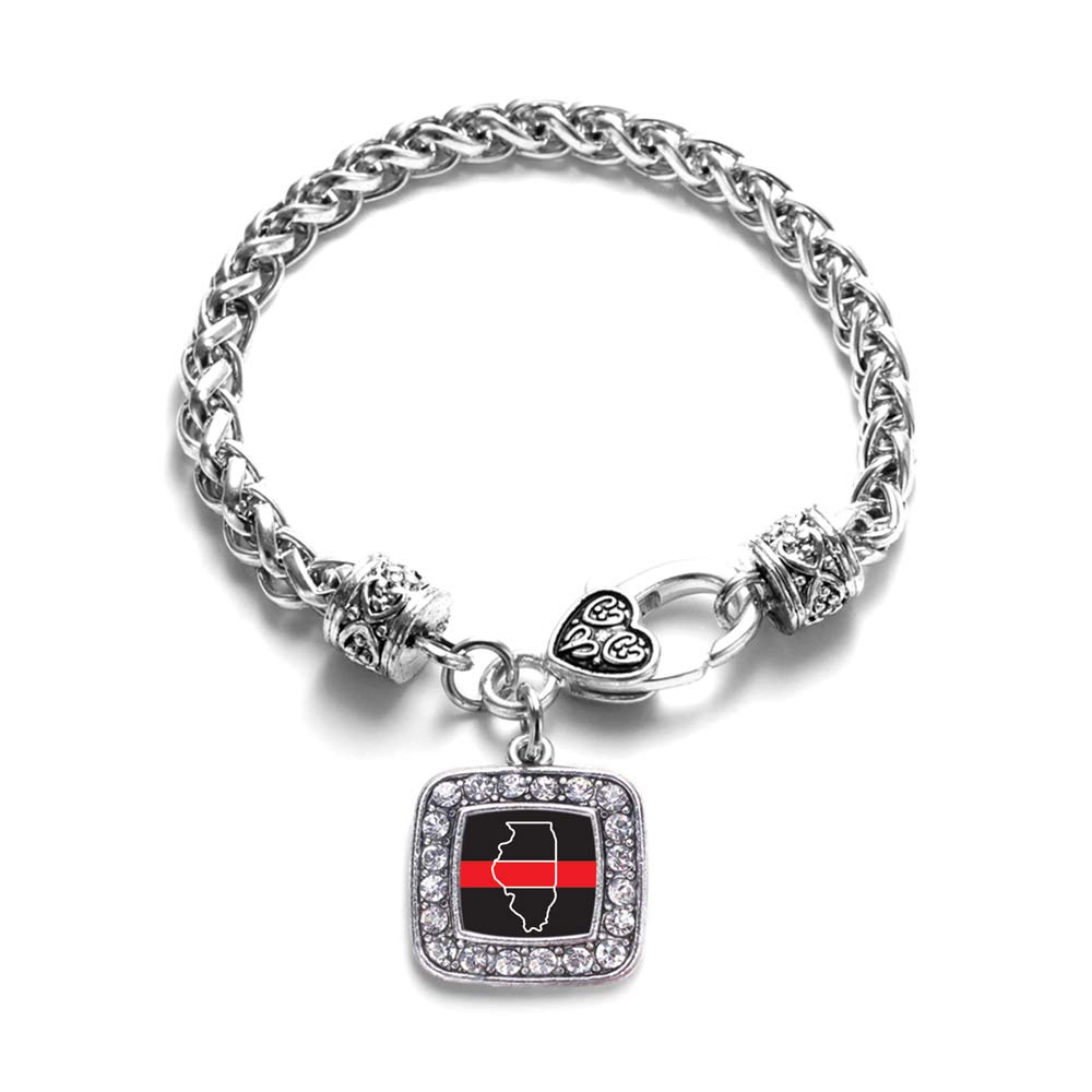 Elegant Silver Square Charm Bracelet with Cubic Zirconia - Dainty Sterling Silver Jewelry for Women - Perfect for Date Nights, Parties & Special Occasions