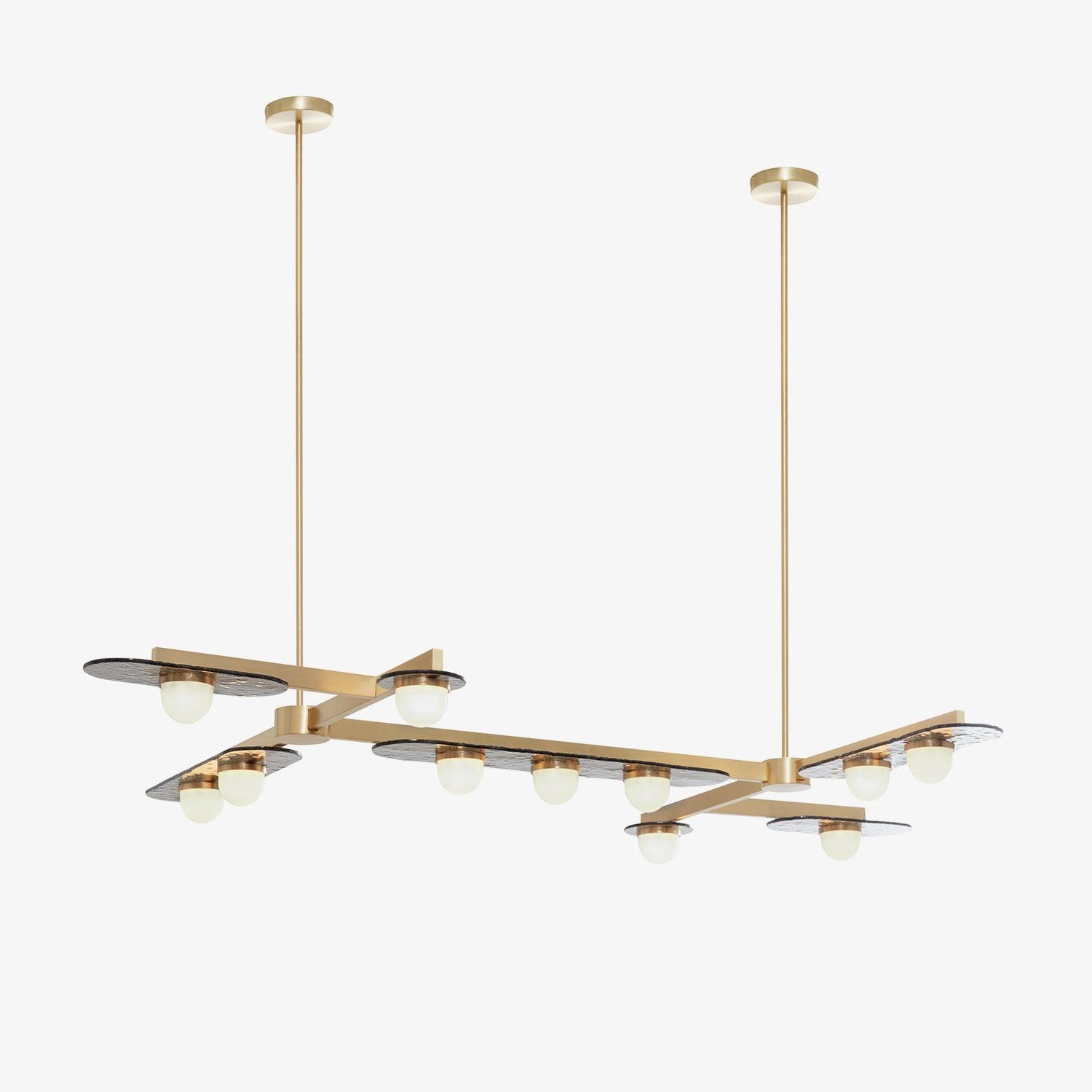 Modern Horizontal Chandelier - Sleek Linear LED Lighting Fixture for Dining Room, Kitchen Island & Bedroom - Contemporary Ceiling Light with Adjustable Length