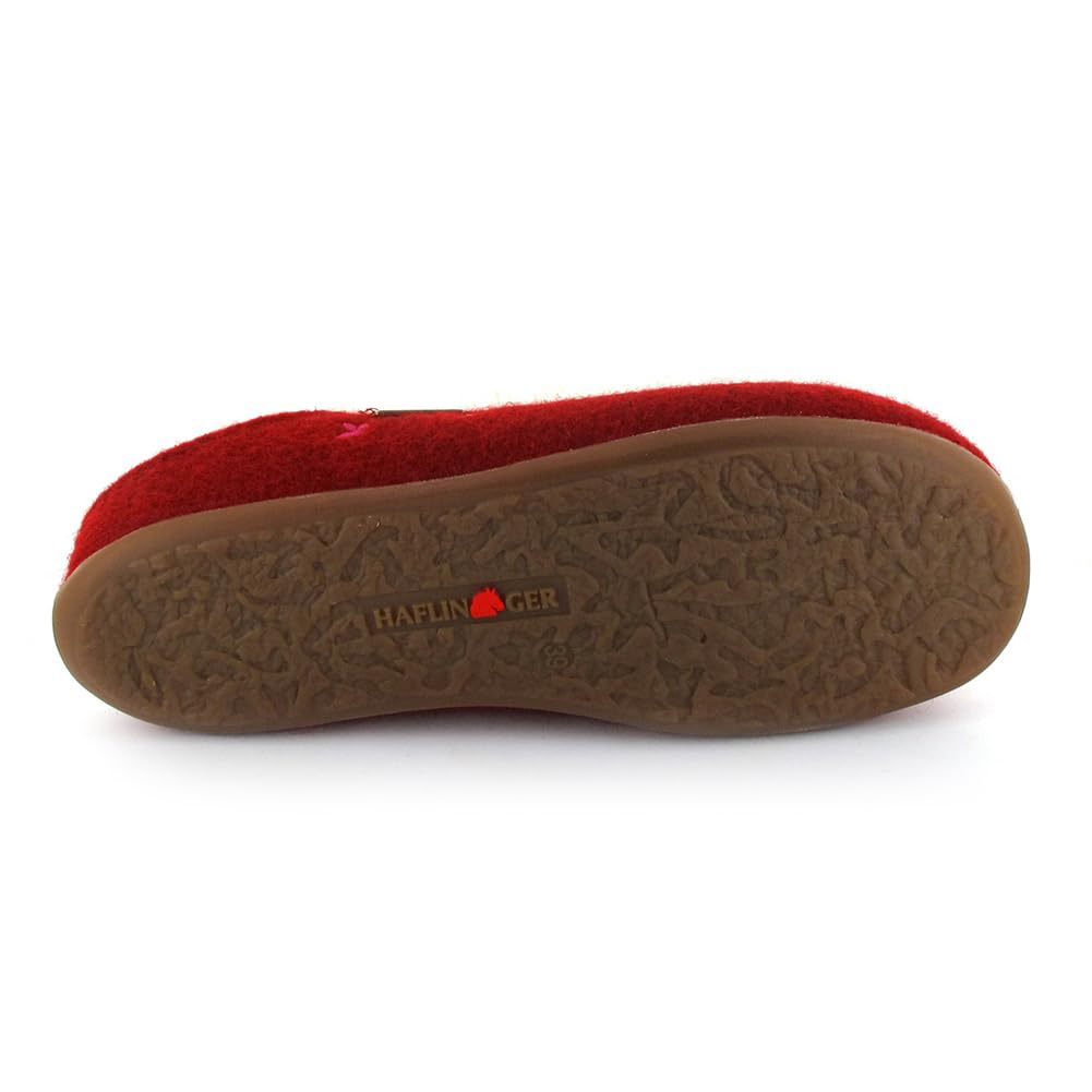 HAFLINGER Women's Wool Felt Slippers - Cozy Butterfly Design Mule Shoes for Indoor/Outdoor Wear - Unisex House Shoes for Relaxing at Home & Quick Errands