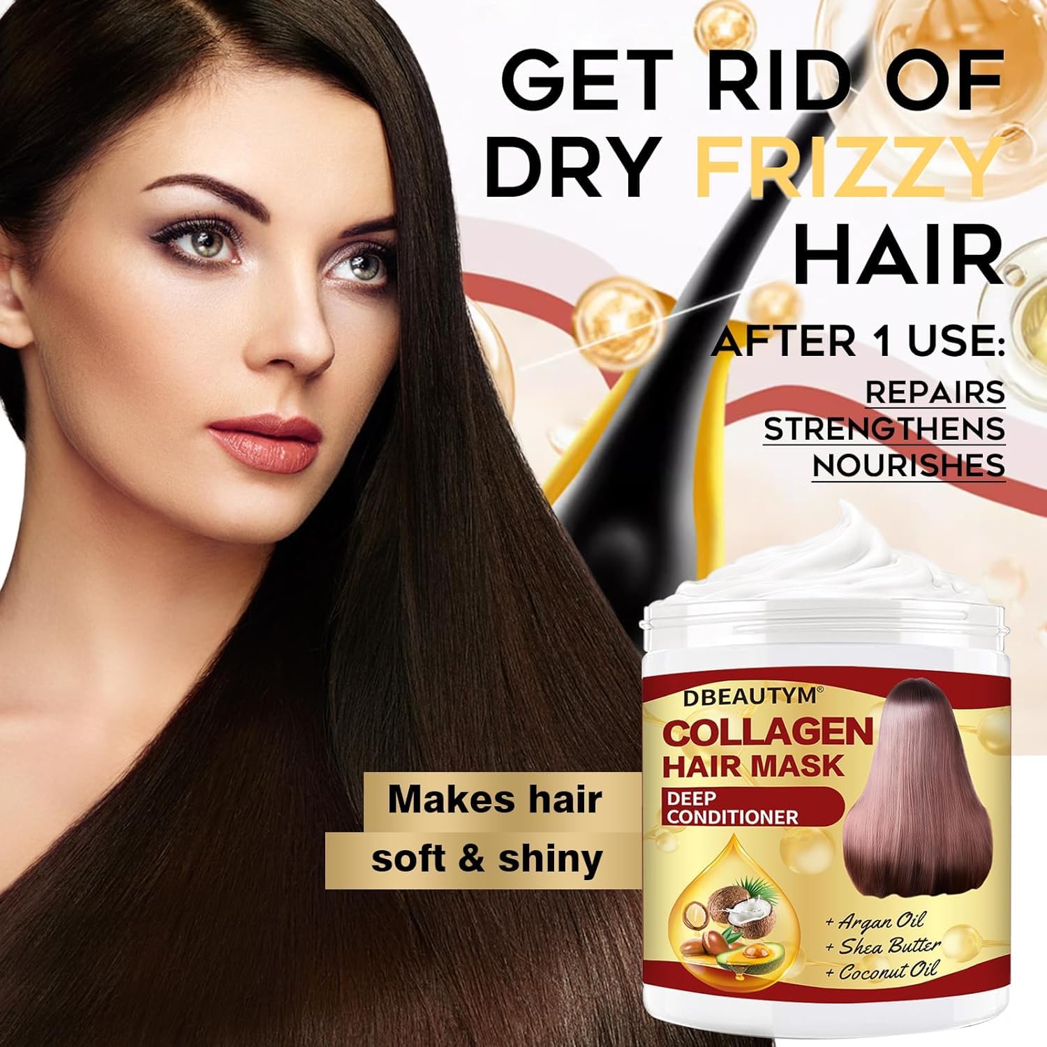 Collagen Hair Mask & Rosemary Hair Growth Oil - Deep Conditioning Treatment for Dry Damaged Hair - Natural Hair Regrowth Solution for Men & Women - Perfect for Daily Hair Care & Salon-Quality Results at Home