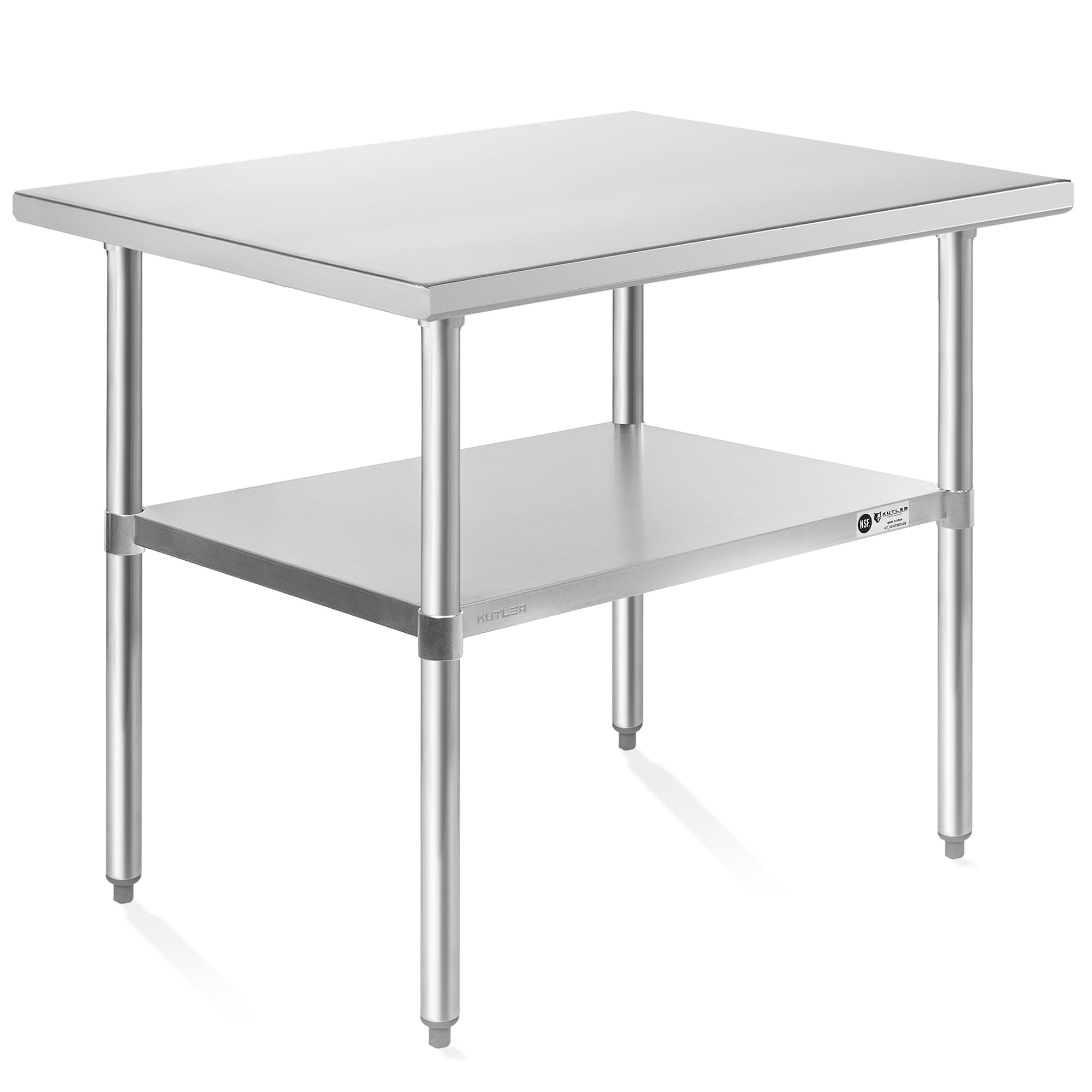 KUTLER 24 x 36 Inch Stainless Steel Commercial Kitchen Prep Table - NSF Certified Heavy Duty Work Table with Undershelf for Restaurant, Hotel & Home Use - Perfect for Food Prep, Baking & Catering Services