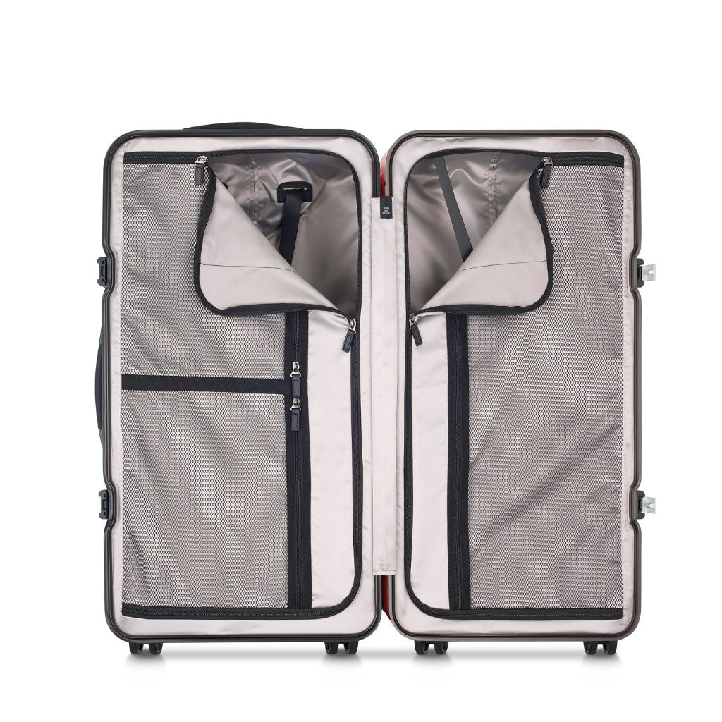 Peugeot Voyages 73cm Zipperless Trunk Luggage - Durable Hardshell Suitcase with Spinner Wheels, Red - Perfect for Air Travel & Business Trips