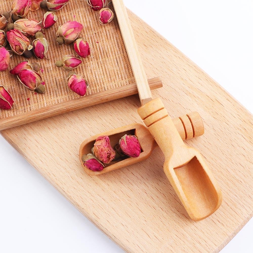 10pcs Mini Wooden Spoons - Small Bamboo Spoons for Bath Salts, Spices, Tea, Sugar, Rice & Flour | Perfect for Kitchen, Coffee, Baking & DIY Crafts