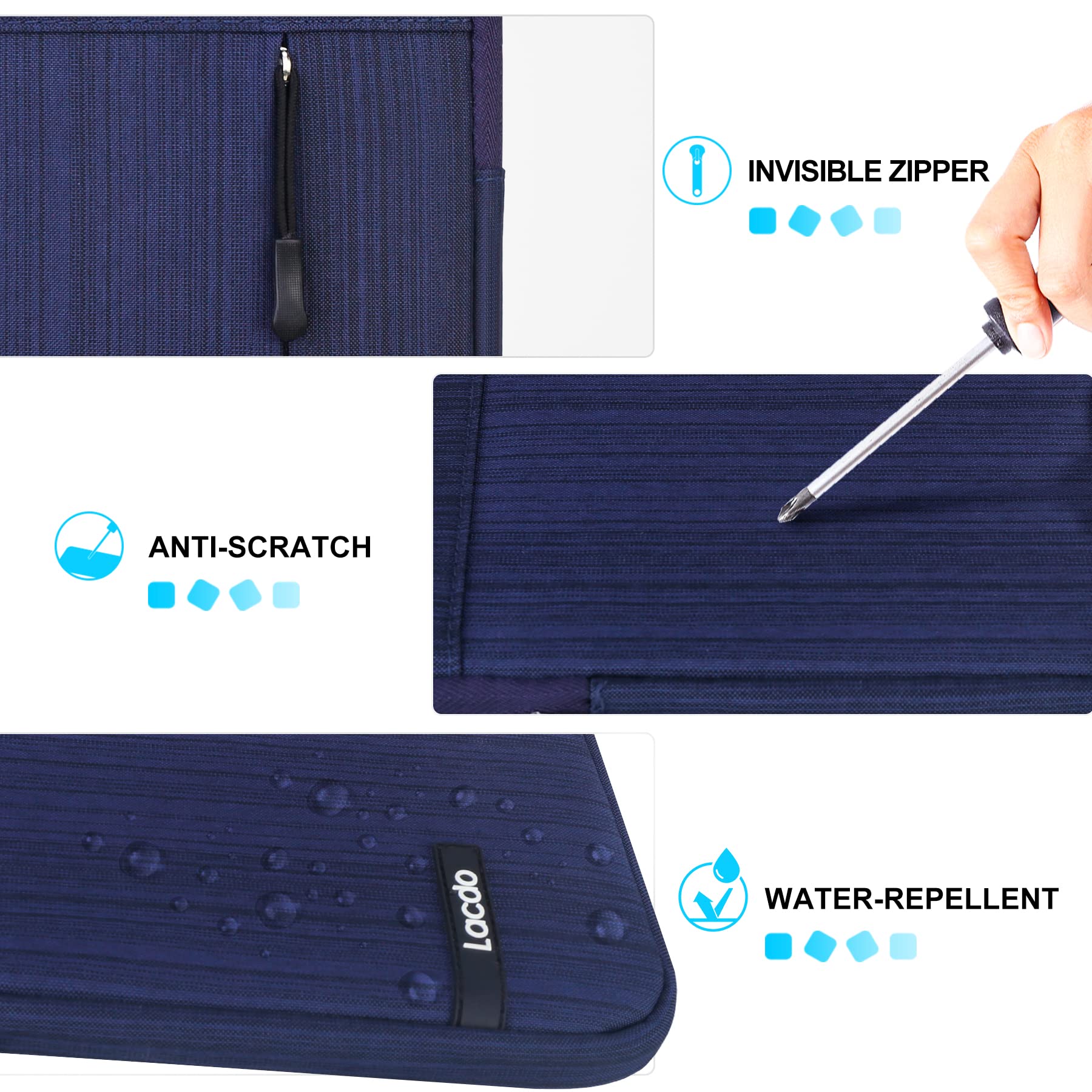Premium Lacdo iPad Mini 7 Sleeve Case - Protective Tablet Bag for iPad Mini 7 (A17 Pro)/6/5/4/3/2, Lenovo Tab M8 & Samsung Galaxy Tab A7 Lite 8.7