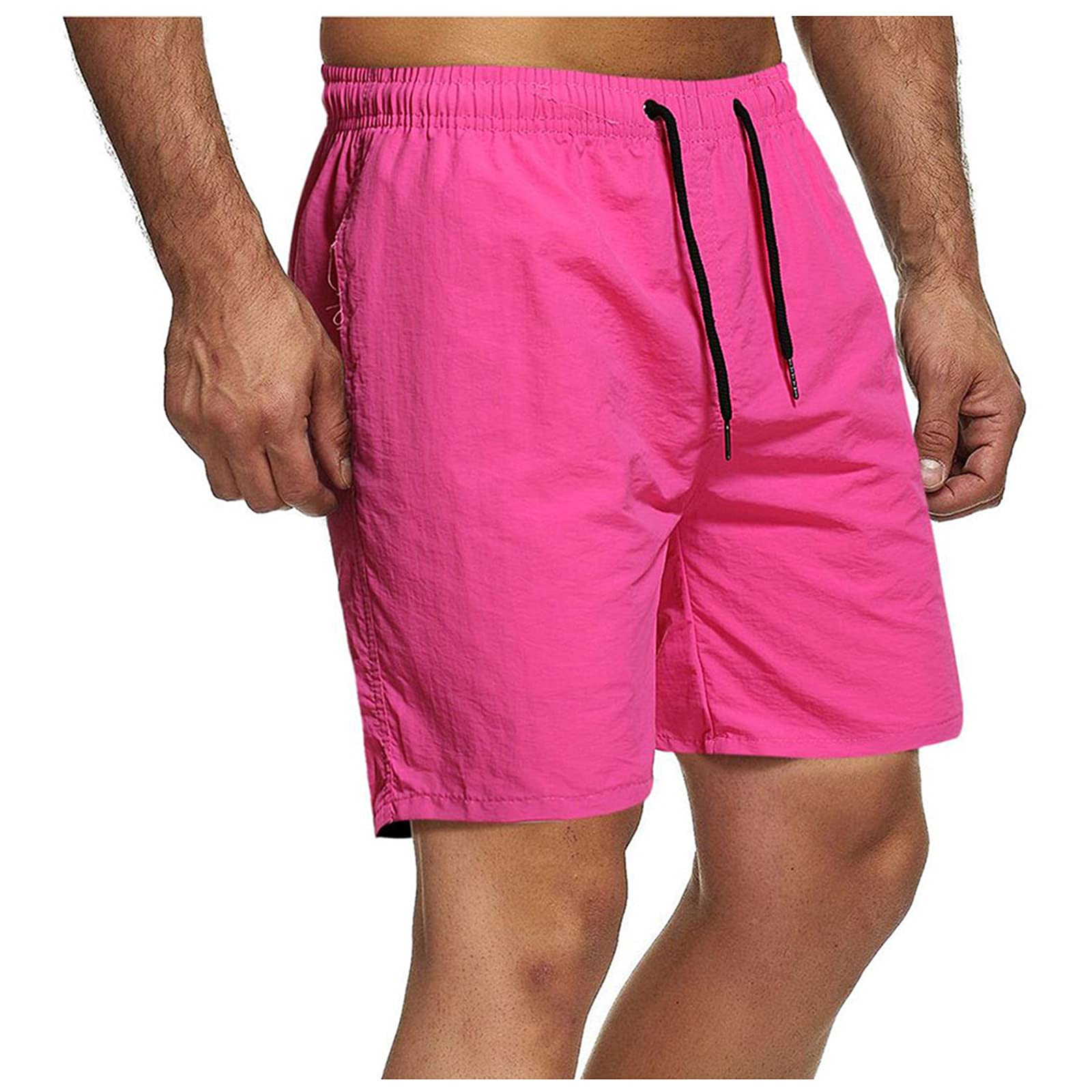 Men's Cargo Shorts with Elastic Waist & Drawstring - Lightweight Cotton Linen Casual Shorts for Outdoor, Hiking, Travel & Summer Wear