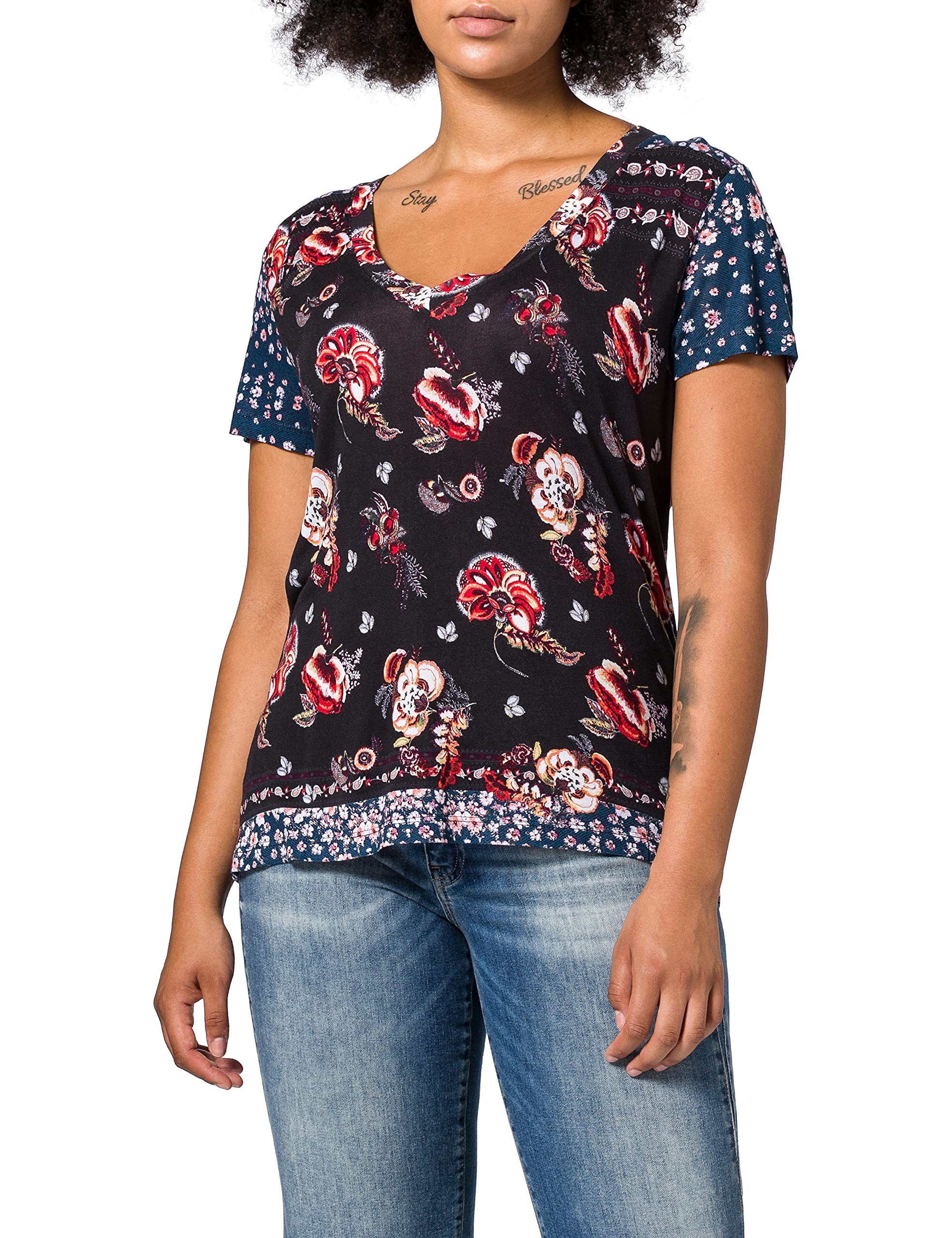 Desigual Women's Short Sleeve T-Shirt - Comfortable Cotton Casual Tee for Everyday Wear | Perfect for Work, Travel & Weekend Outfits