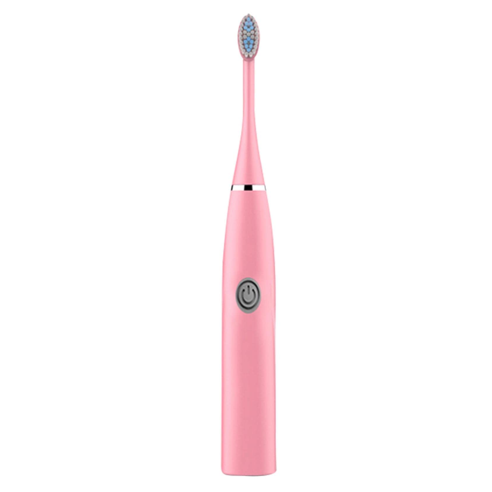 Portable Electric Toothbrush for Adults - Sonic Whitening Toothbrush with 1 Replacement Head, Travel-Friendly, Pink - Perfect for Home, Travel & Daily Oral Care