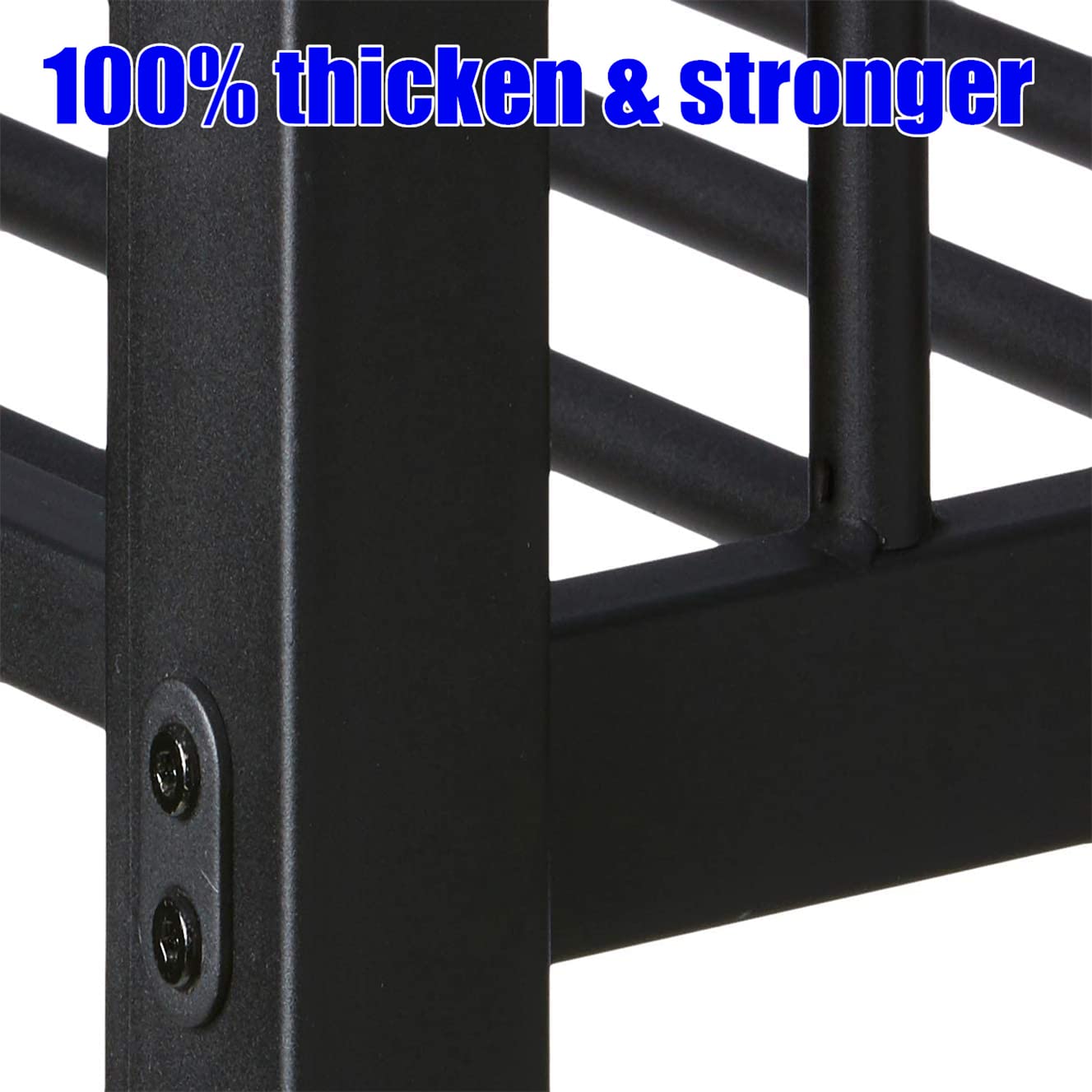 Sturdy Heavy-Duty Metal Queen Bunk Bed Frame - Reinforced Guardrails & Ladder for Kids, Teens & Adults - Twin XL Over Queen Size - Easy Assembly - Durable Thick Steel Construction for Home, Dorm or Guest Room