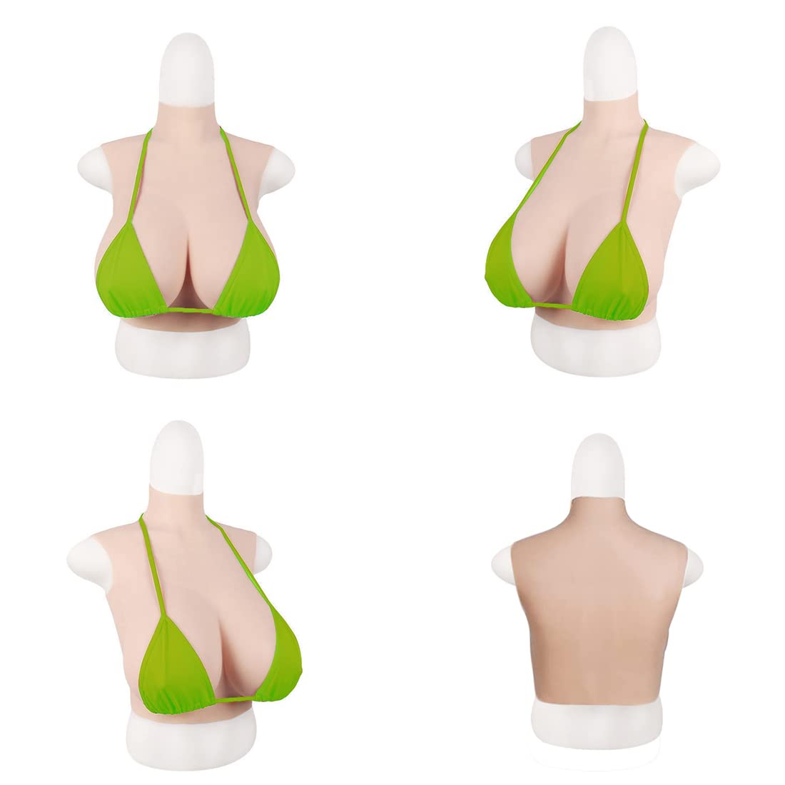 Premium C-H Cup Silicone Breast Forms with Cotton Filling - 2nd Generation Realistic Breast Plates for Crossdressers & Mastectomy | Comfortable Middle Collar Design for Daily Wear, Cosplay & Post-Surgery Recovery