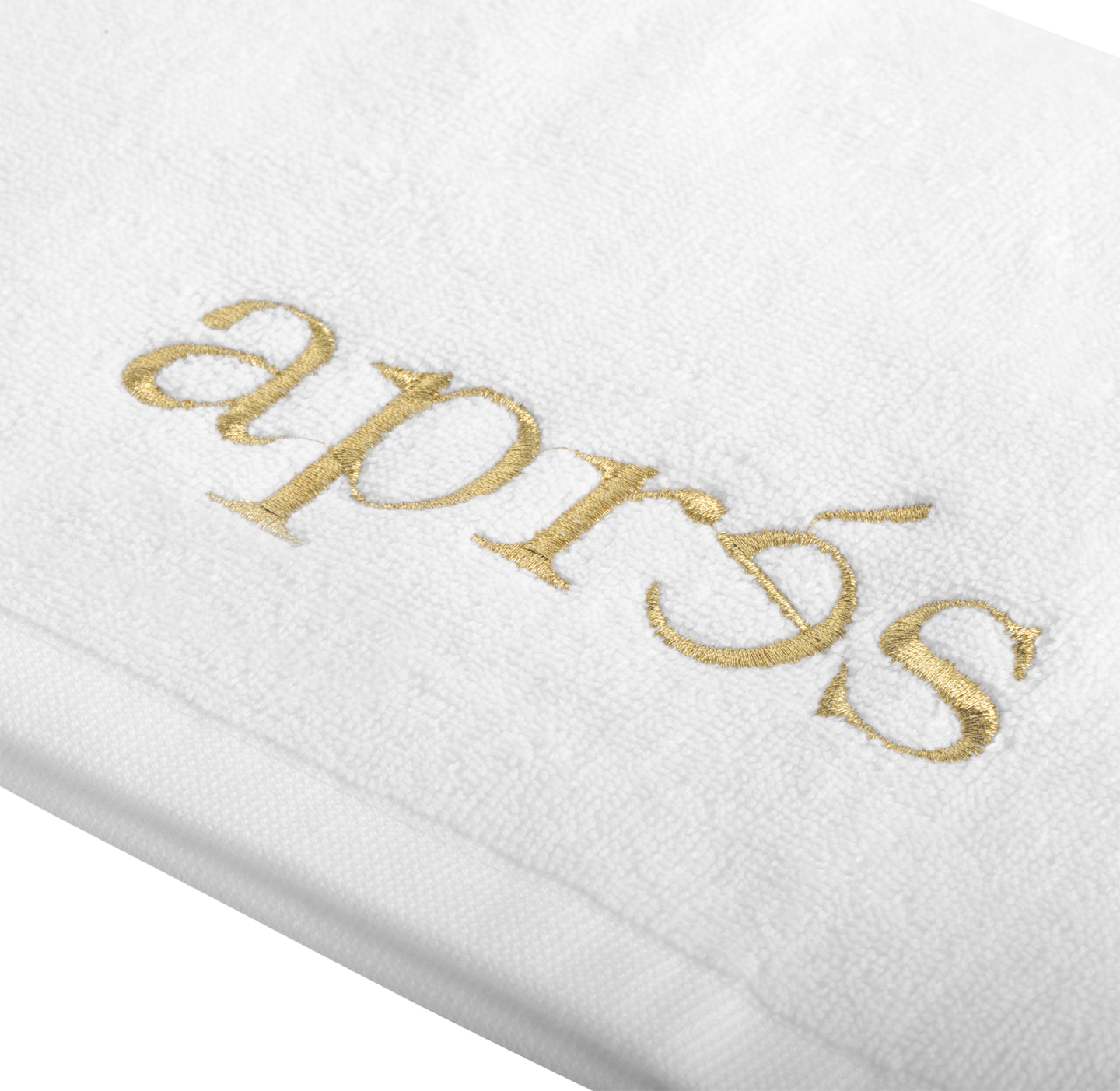Premium Apres White Hand Towel with Gold Trim - Soft & Absorbent Bath Towel for Spa, Guest Bathroom & Luxury Home Decor