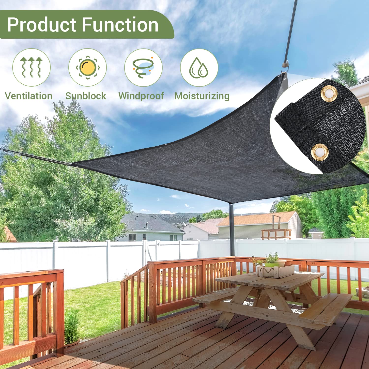 40% UV-Resistant Garden Shade Cloth - 20x20FT HDPE Mesh Tarp with Reinforced Grommets - Outdoor Sun Shade for Greenhouse, Garden, Patio Plants & Pergola - Perfect for Plant Protection and Outdoor Cooling