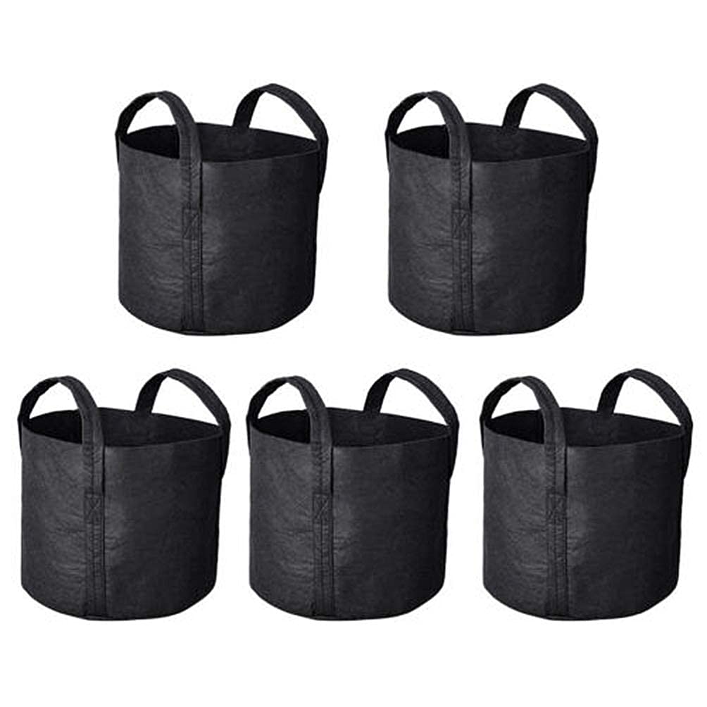 5-Pack NICETOW Felt Grow Bags with Handles - Breathable Plant Pots for Vegetables, Fruits & Herbs | Indoor/Outdoor Gardening Containers for Balcony, Patio & Home Planting