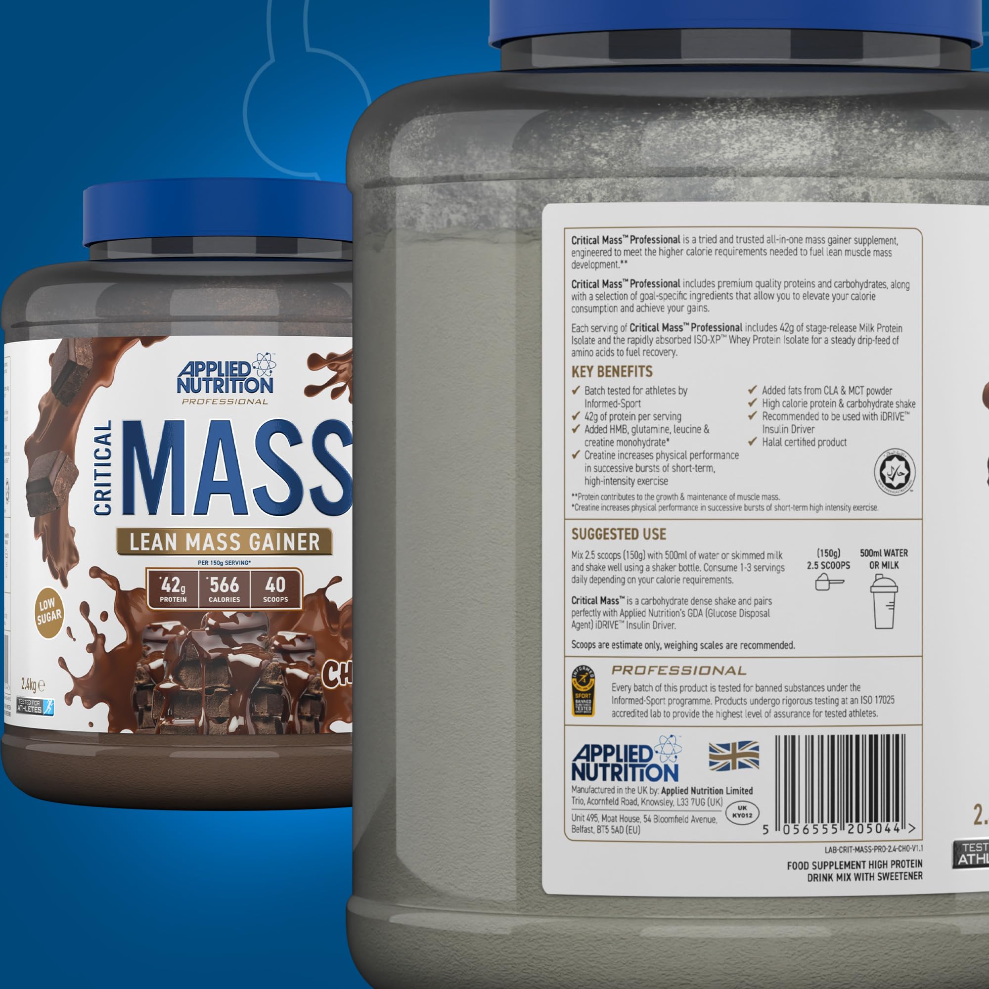 Applied Nutrition Critical Mass Professional Weight Gainer - 2400g for Muscle Growth & Recovery | Perfect for Bodybuilders & Athletes