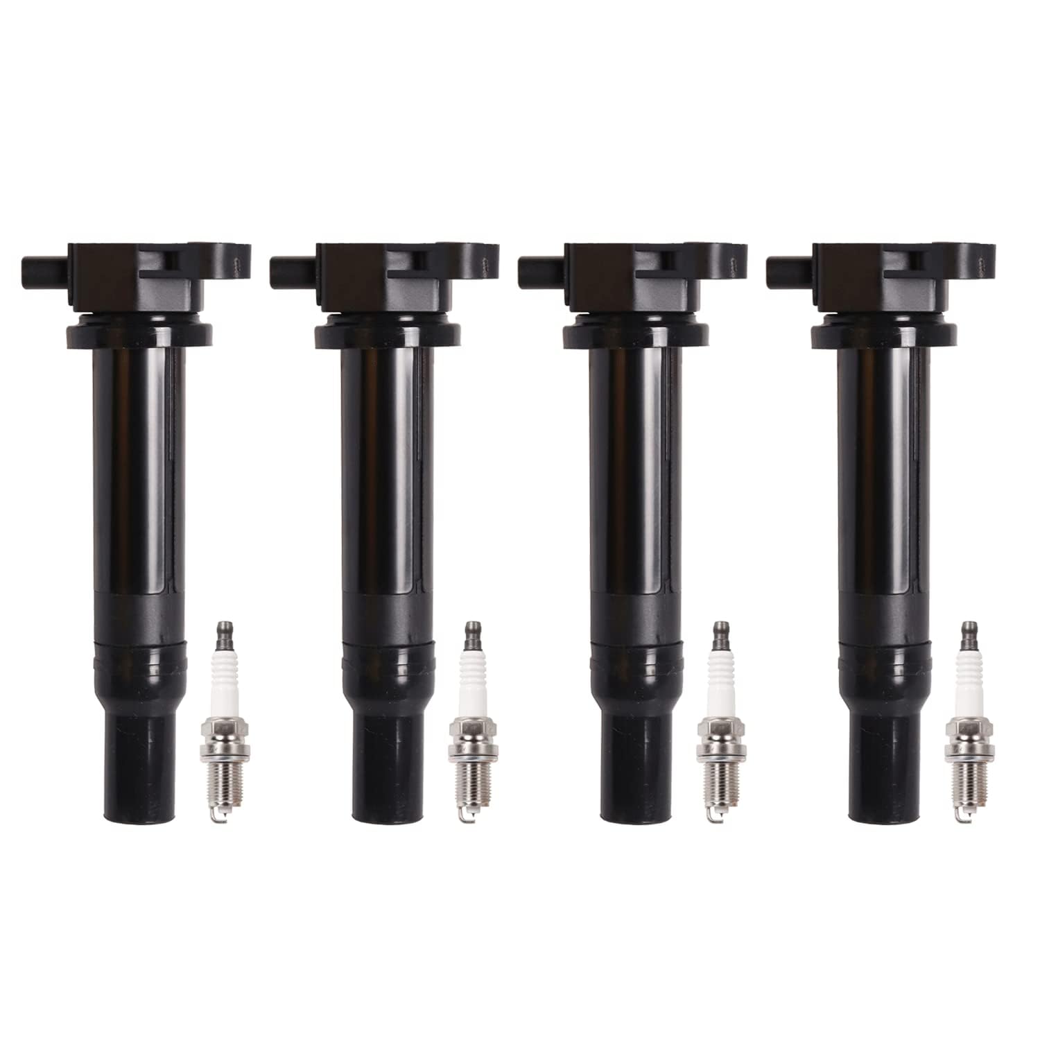 High Performance ENA Ignition Coil Packs & Spark Plugs Set of 4 - Compatible with 2006-2011 Kia Rio/Rio5/Rondo & Hyundai Accent 1.6L L4 Engine - Replaces UF499, C1543, 521841, 273013C000, 1AMIC00042, 4503 - Perfect for Engine Tune-Ups & Performance Upgrades