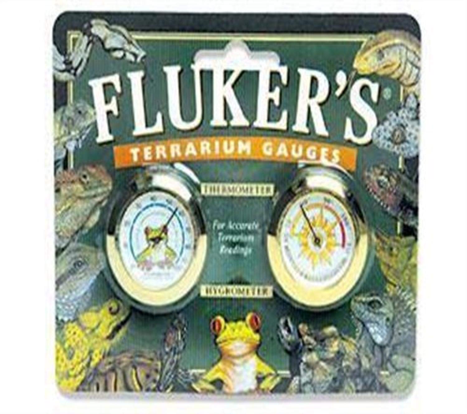 Fluker's Terrarium Gauges Combo Pack - Digital Hygrometer & Thermometer for Reptile Tanks, Accurate Humidity & Temperature Monitoring - Ideal for Bearded Dragon, Gecko, Snake & Amphibian Habitats