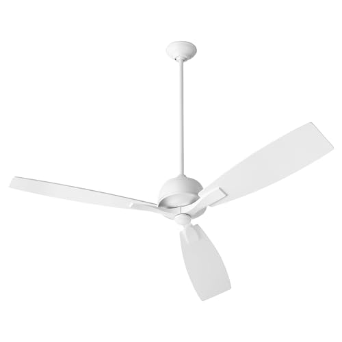 Juno 60 Inch White Ceiling Fan with Remote Control - Energy Efficient Quiet Motor for Living Room, Bedroom, or Outdoor Covered Patio