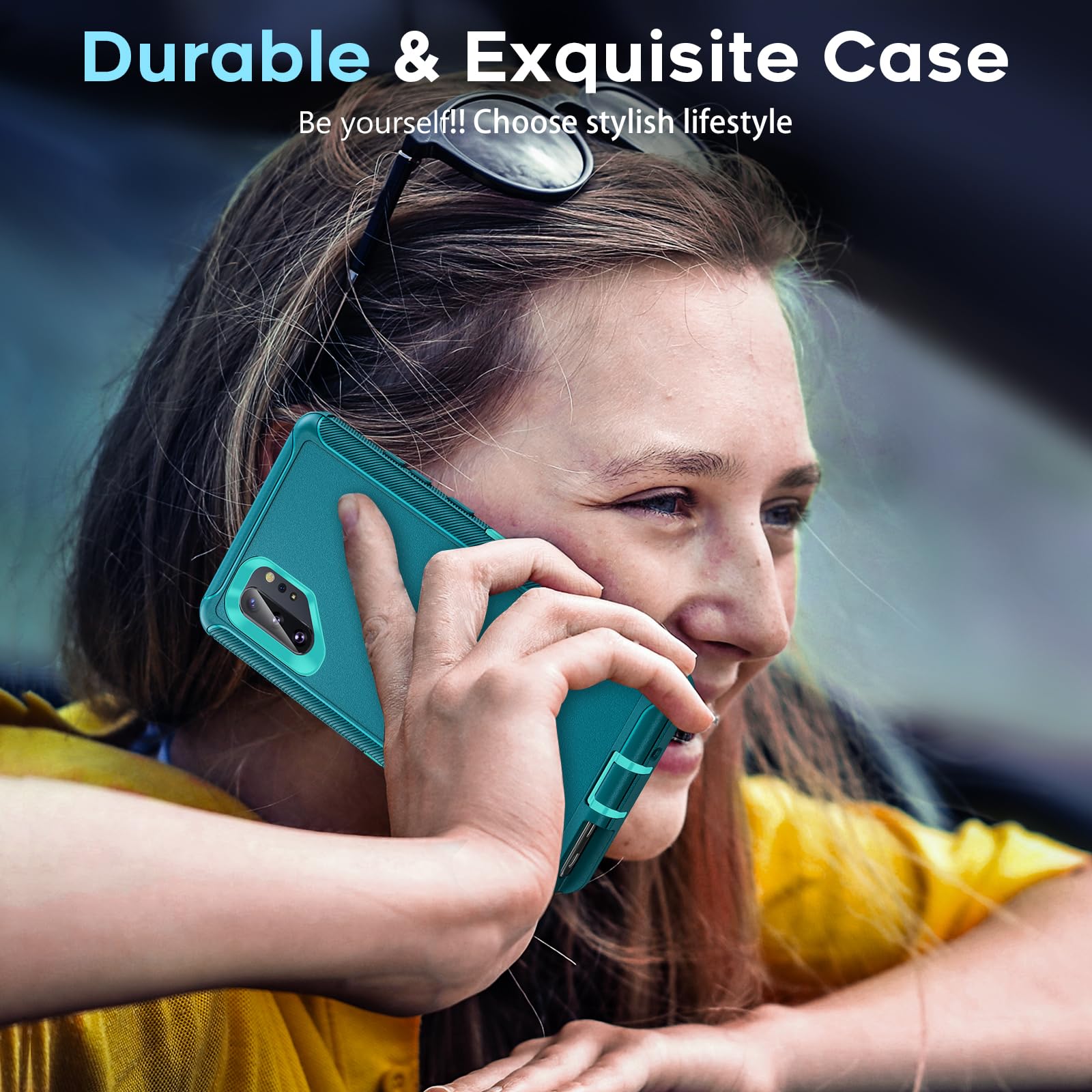 Samsung Galaxy Note 10 Plus Case - Military Grade Shockproof 3-in-1 Heavy Duty Phone Cover | Compatible with Note 10 Plus | Teal Color | Perfect for Outdoor Activities, Work & Travel Protection