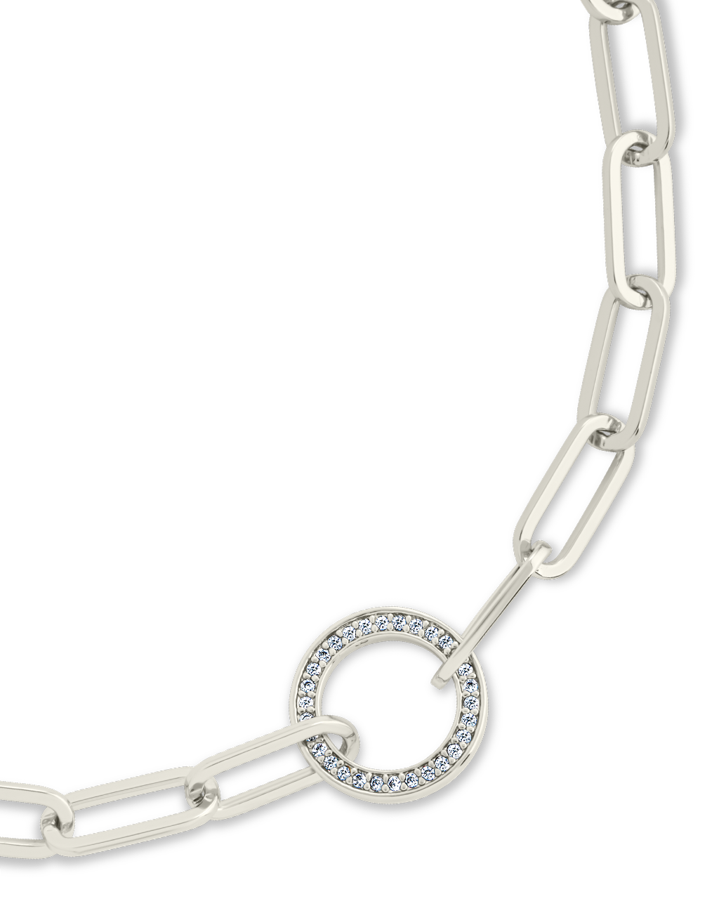 Jacie CZ Circle Paperclip Bracelet - Elegant Cubic Zirconia Jewelry for Women | Perfect for Parties, Weddings & Everyday Wear