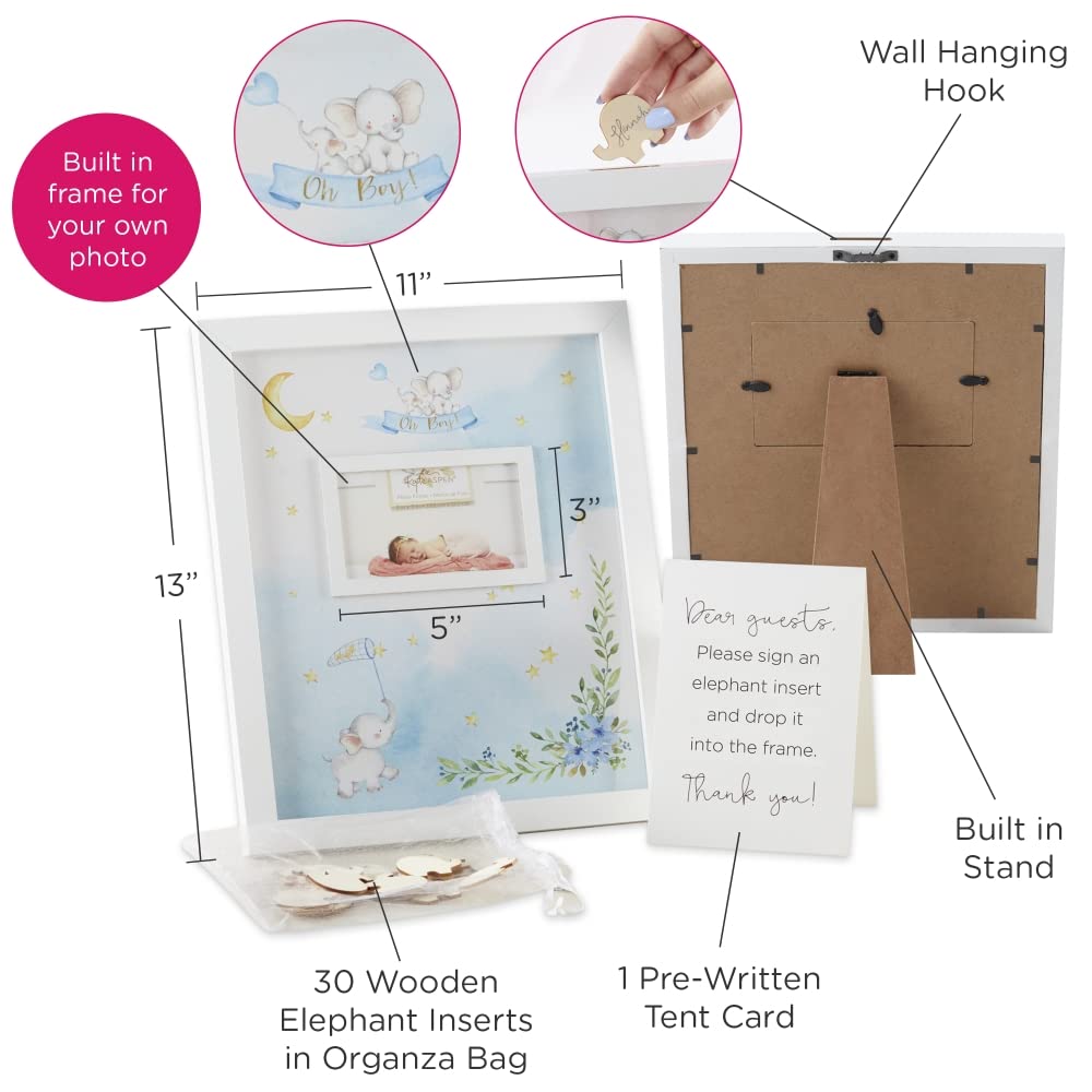 Blue Elephant Baby Shower Guest Book - Unique Alternative for Baby Shower Keepsake | Perfect for Baby Showers, Gender Reveals & Newborn Memory Books