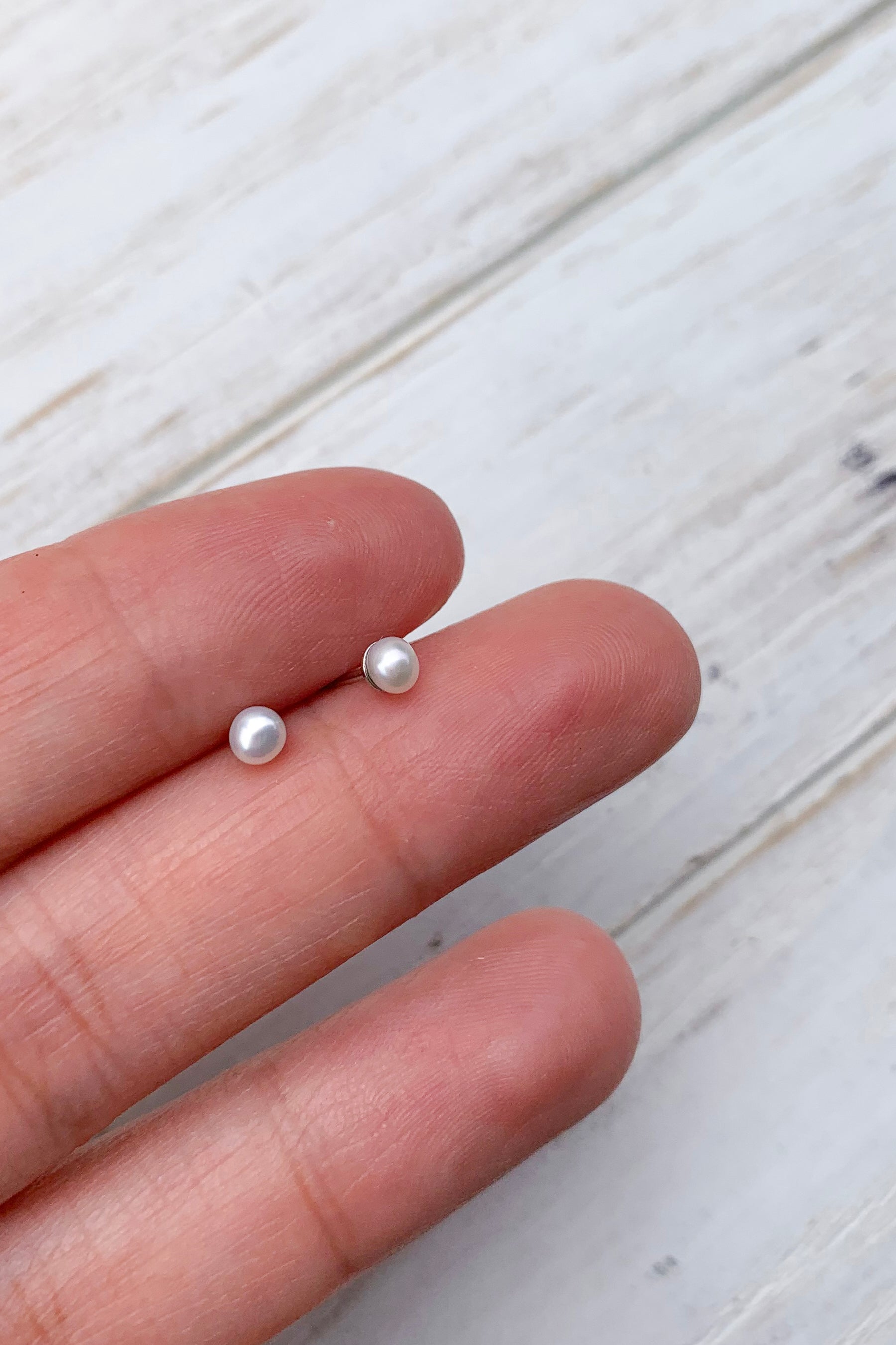 3mm Freshwater Pearl Stud Earrings for Women - Classic Elegant Bridal Party Gifts, Wedding Jewelry, Anniversary Present & Everyday Wear