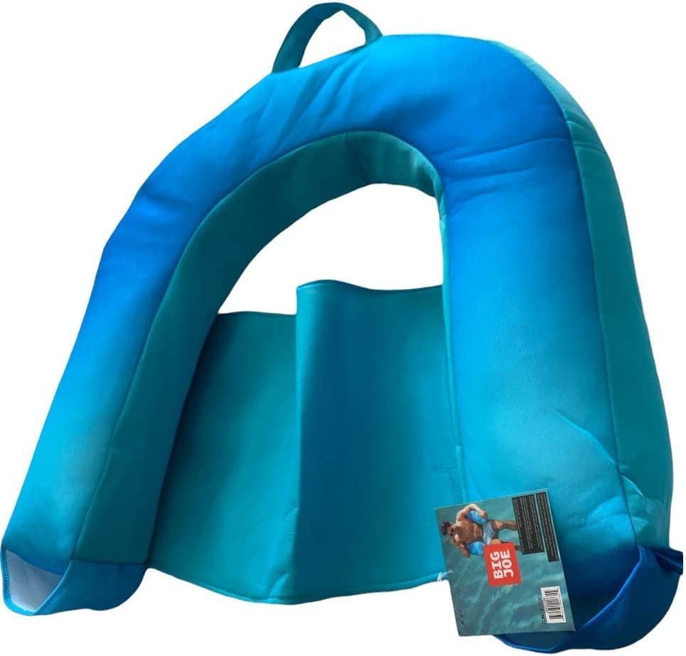 Big Joe Noodle Sling Floating Pool Chair with Cup Holder Pocket - Aqua Green/Blue - Perfect for Relaxing by the Pool or Beach