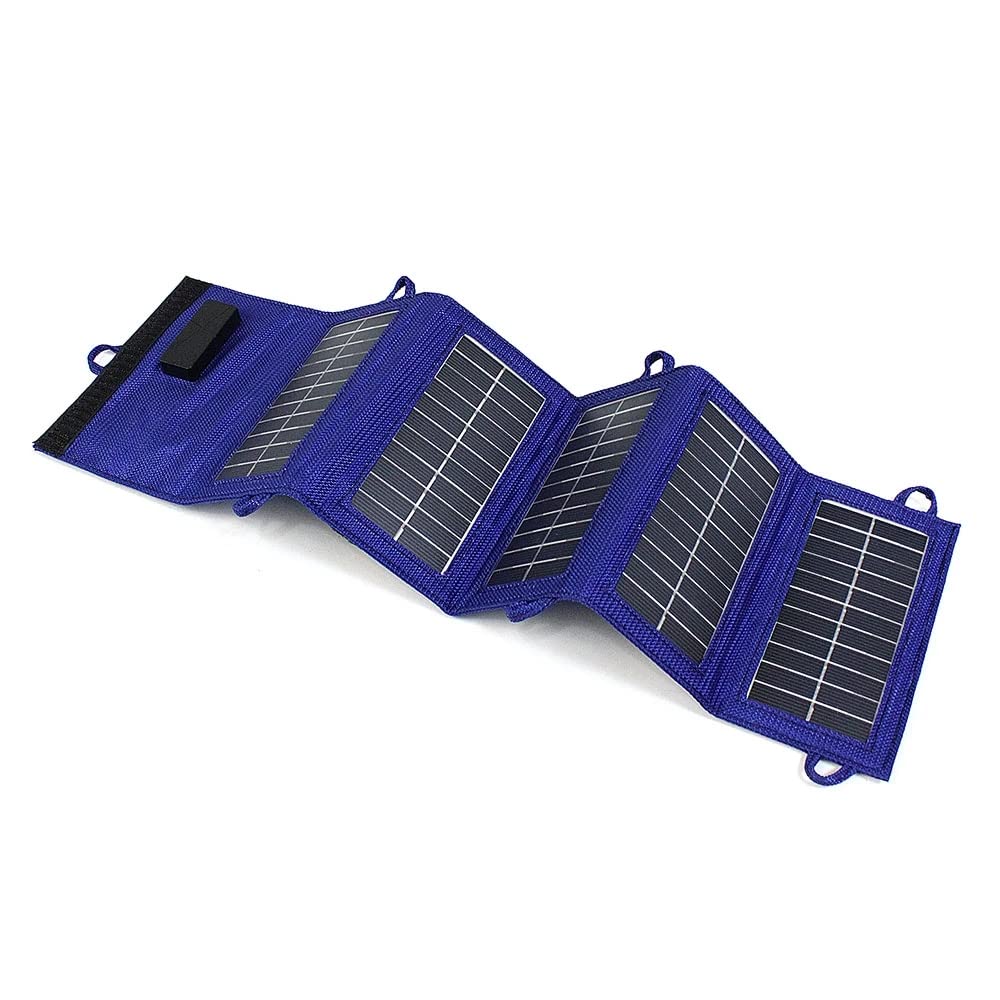 Portable 5W Foldable Solar Charger Panel with 5V USB Output - Power for Tablet, Laptop, Camera, Cell Phone, GPS & 5V Devices | Perfect for Camping, Hiking, Travel & Emergency Power Supply