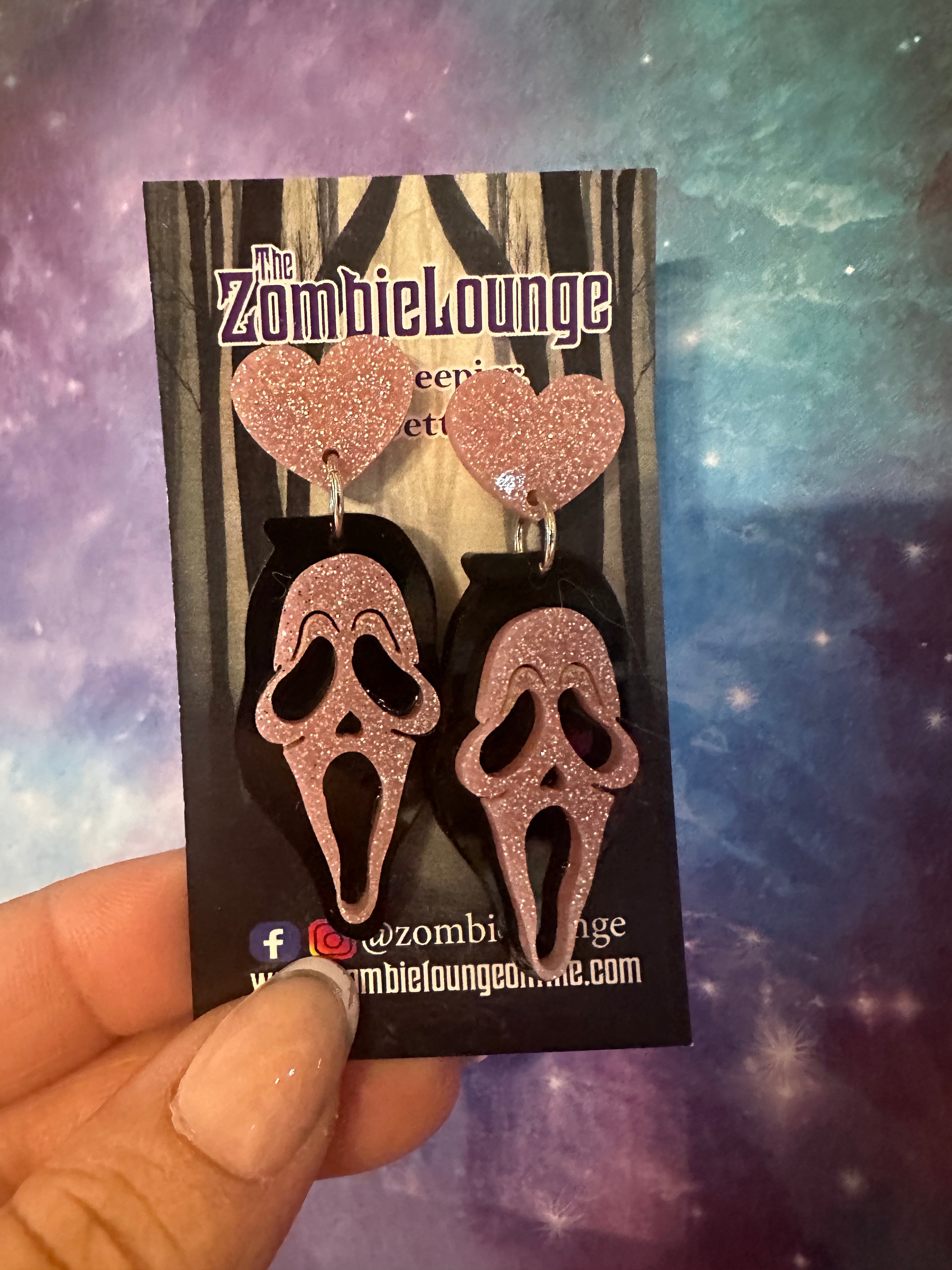 Spooky Ghost Mask Earrings for Women - Halloween Costume Accessories & Gothic Jewelry - Perfect for Cosplay, Parties, and Dark Aesthetic Outfits