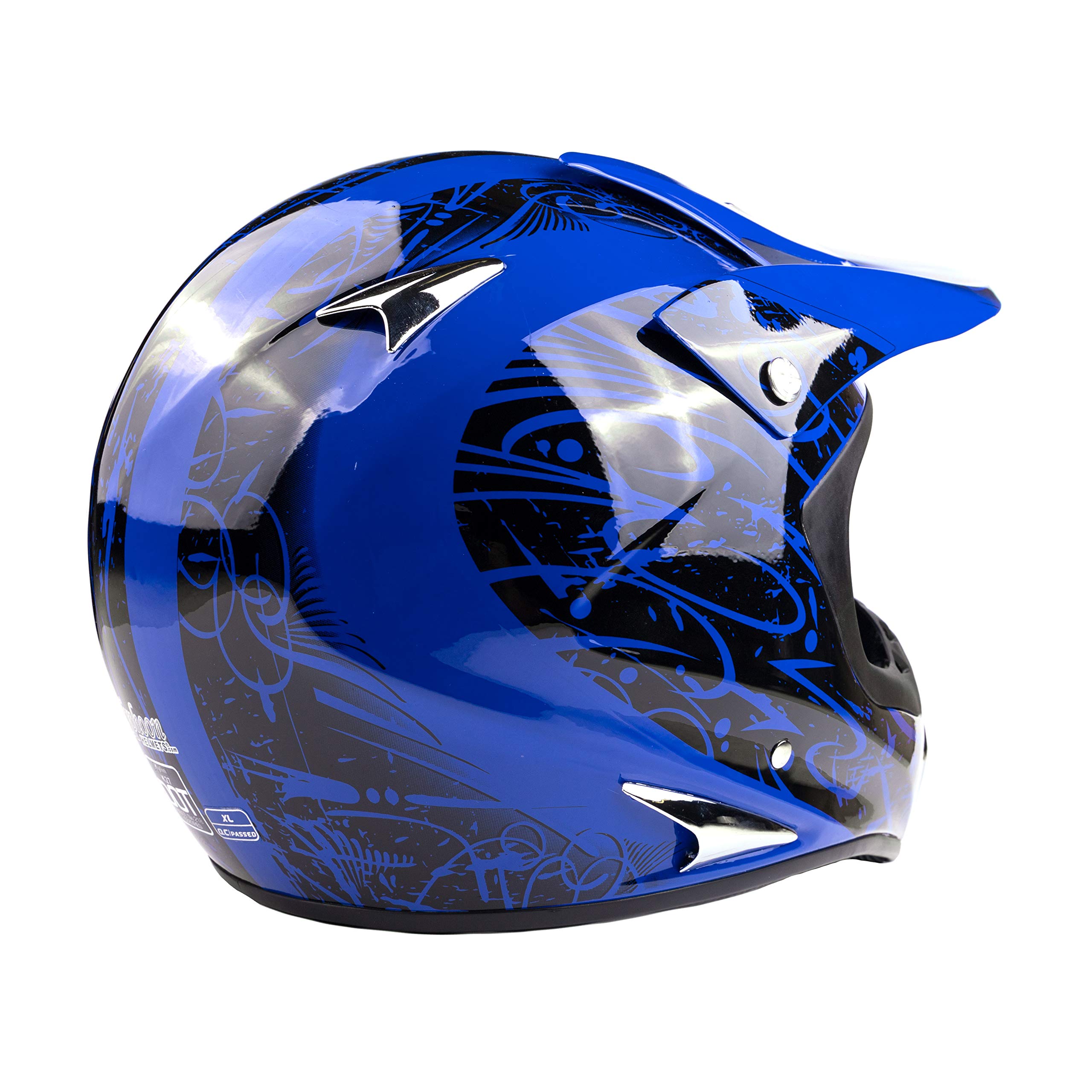 Motocross Gear Combo - Adult Offroad Helmet, Goggles, Gloves & Chest Protector for Dirt Bike Riding | Protective Equipment for MX Racing & Trail Adventures