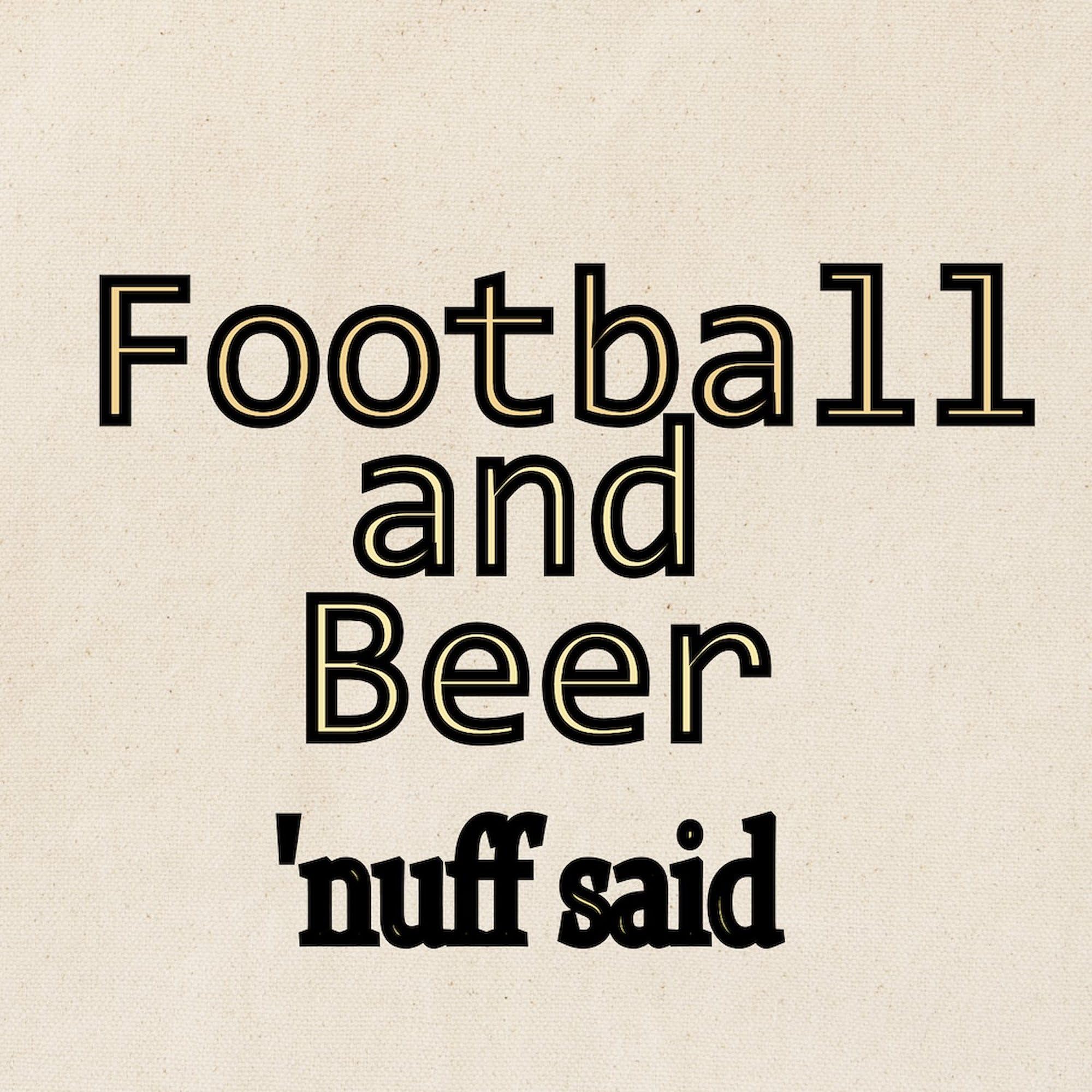 Football and Beer Tote Bag - Natural Canvas Reusable Shopping Bag for Groceries, Beach, and Sports Events | Eco-Friendly & Durable
