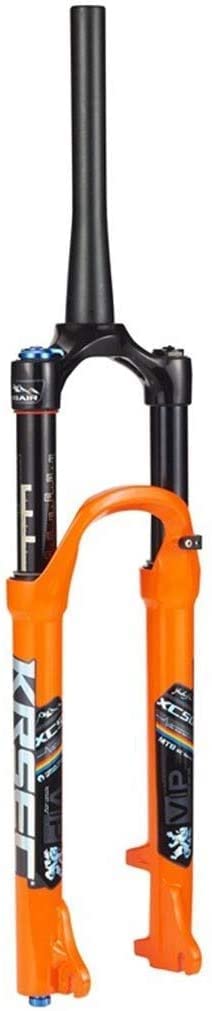 UPVPTK MTB Bike Suspension Fork 26 27.5 29 Inch Air Shock Bicycle Fork - Tapered Tube, Manual Lock, Disc Brake Compatible, 120mm Travel, QR 9mm, 1680g - Perfect for Mountain Biking, Trail Riding & Off-Road Cycling