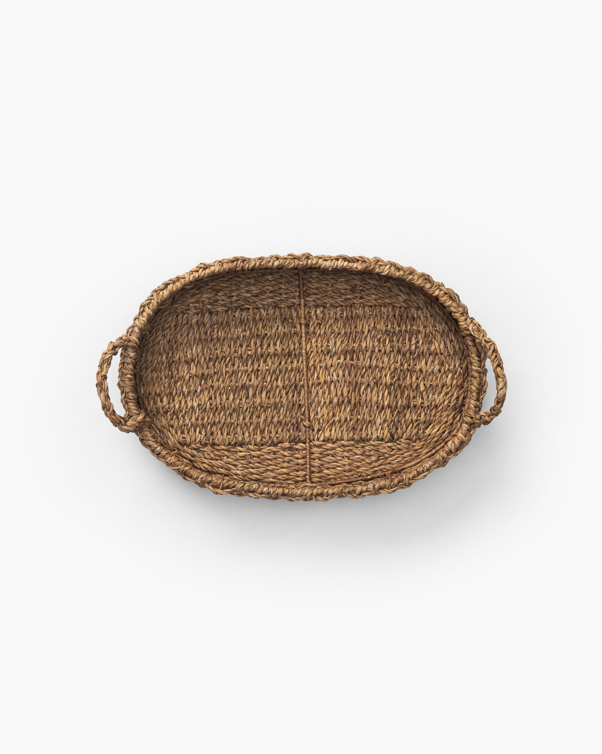 Natural Seagrass Oval Tray - Handwoven Rattan Serving Tray for Coffee Table, Dining, or Bathroom Decor | Eco-Friendly Home Organization & Stylish Storage Solution