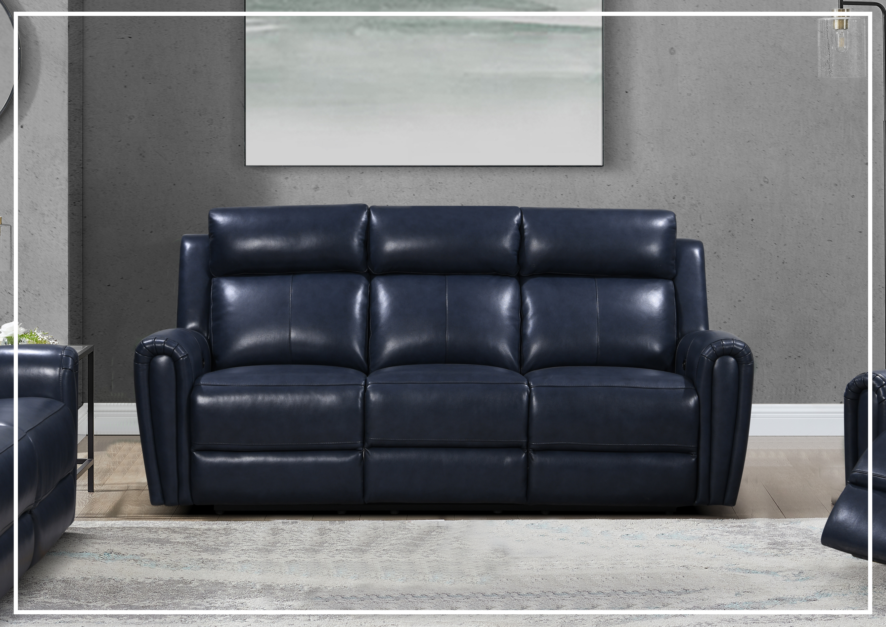 Gio Italia Jaspero Power Reclining 3-Seater Leather Sofa - Modern Living Room Furniture for Home Theater & Family Relaxation