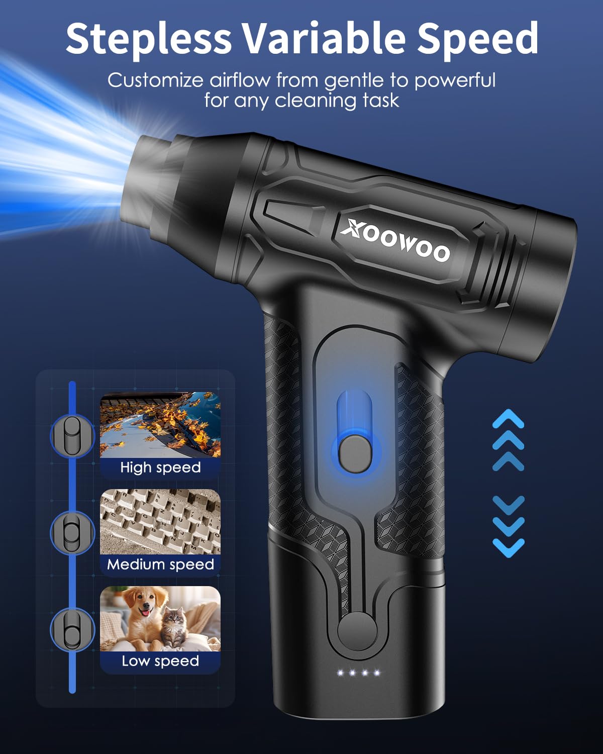 **Rechargeable Electric Air Duster - 250,000 RPM Cordless Compressed Air Blower for Cleaning PC, Keyboard, Car & Outdoor Gear | Dust Removal for Electronics, Home & Workspace**