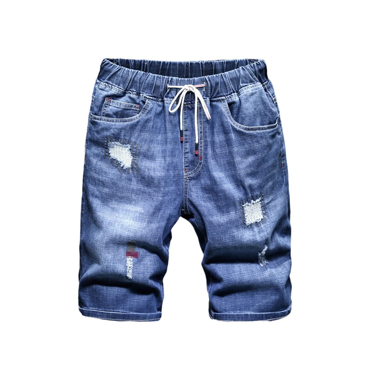 **Men's Ripped Denim Shorts - Distressed Black Stretch Jeans for Summer | Casual Streetwear & Beach Outfits**
