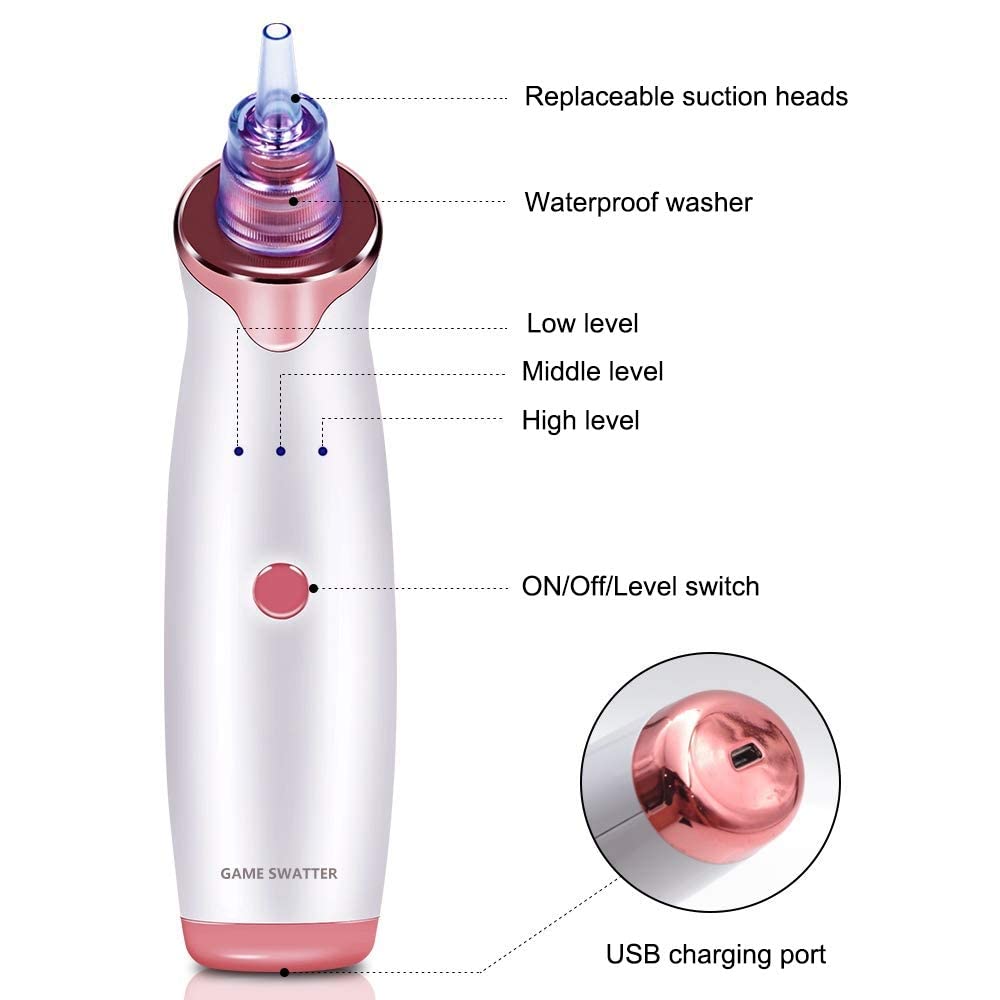 Electric Blackhead Remover Vacuum - USB Rechargeable Facial Pore Cleaner with LED Display | Acne Treatment & Comedone Extractor Kit | Perfect for Home Spa & Skincare Routine