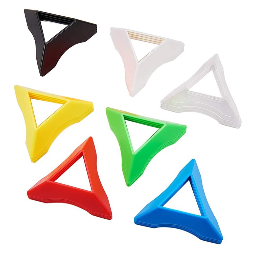 PH PandaHall 28pcs 7-Color Plastic Triangle Speed Cube Base Holder Frame - Magic Cube Organizer Accessories for Rubik's Cube Storage & Competition Practice