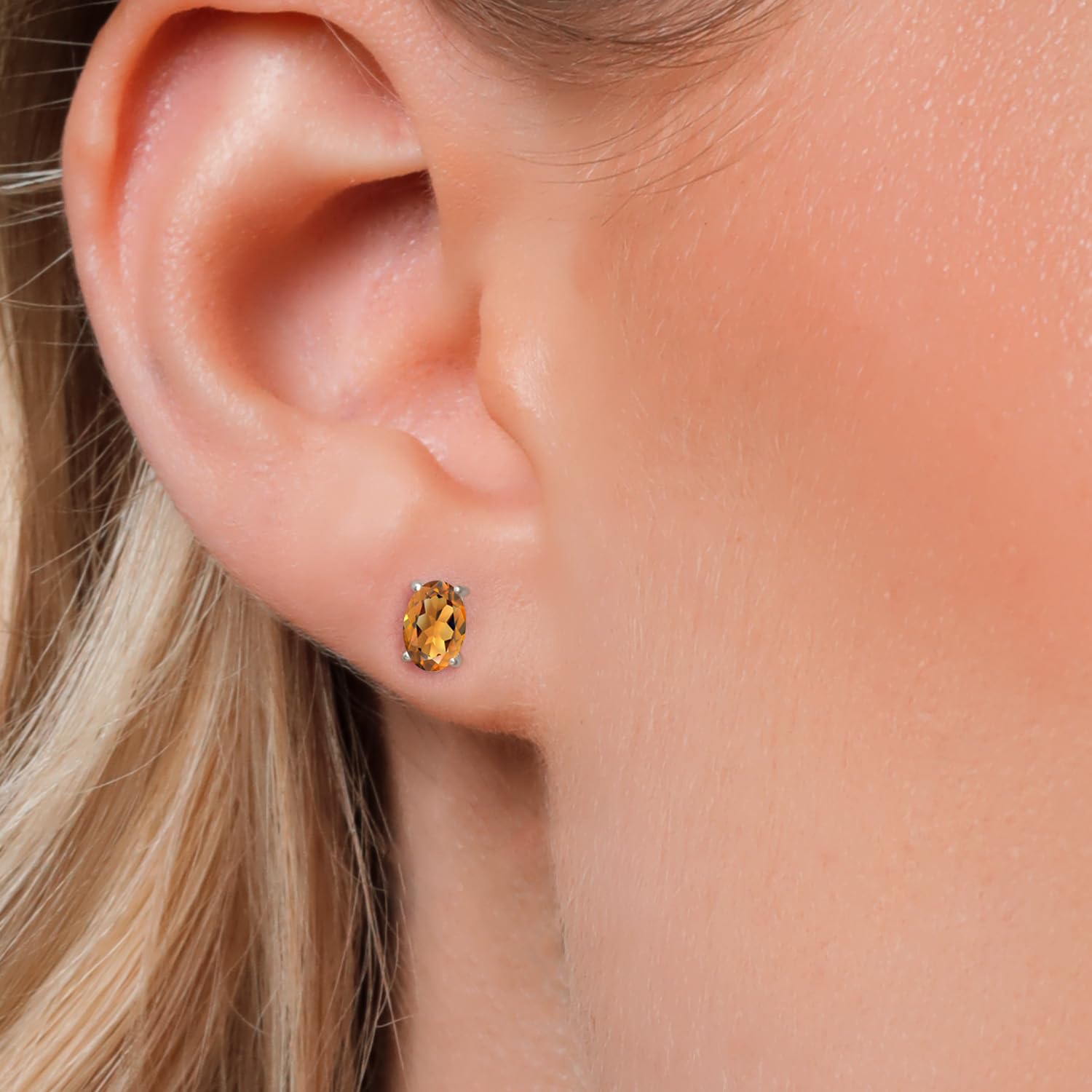 14K Gold Oval Gemstone Birthstone Stud Earrings for Women & Men | 6x4mm Oval Cut | Fine Jewelry Gifts for Mom, Wife, Her | Perfect for Birthdays, Anniversaries & Special Occasions