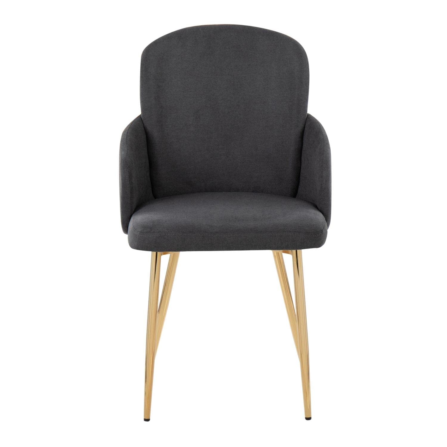 LumiSource Dahlia Upholstered Dining Chairs Set of 2 - Modern Kitchen Chairs for Dining Table, Comfortable Contemporary Seating for Home, Restaurant & Office Use